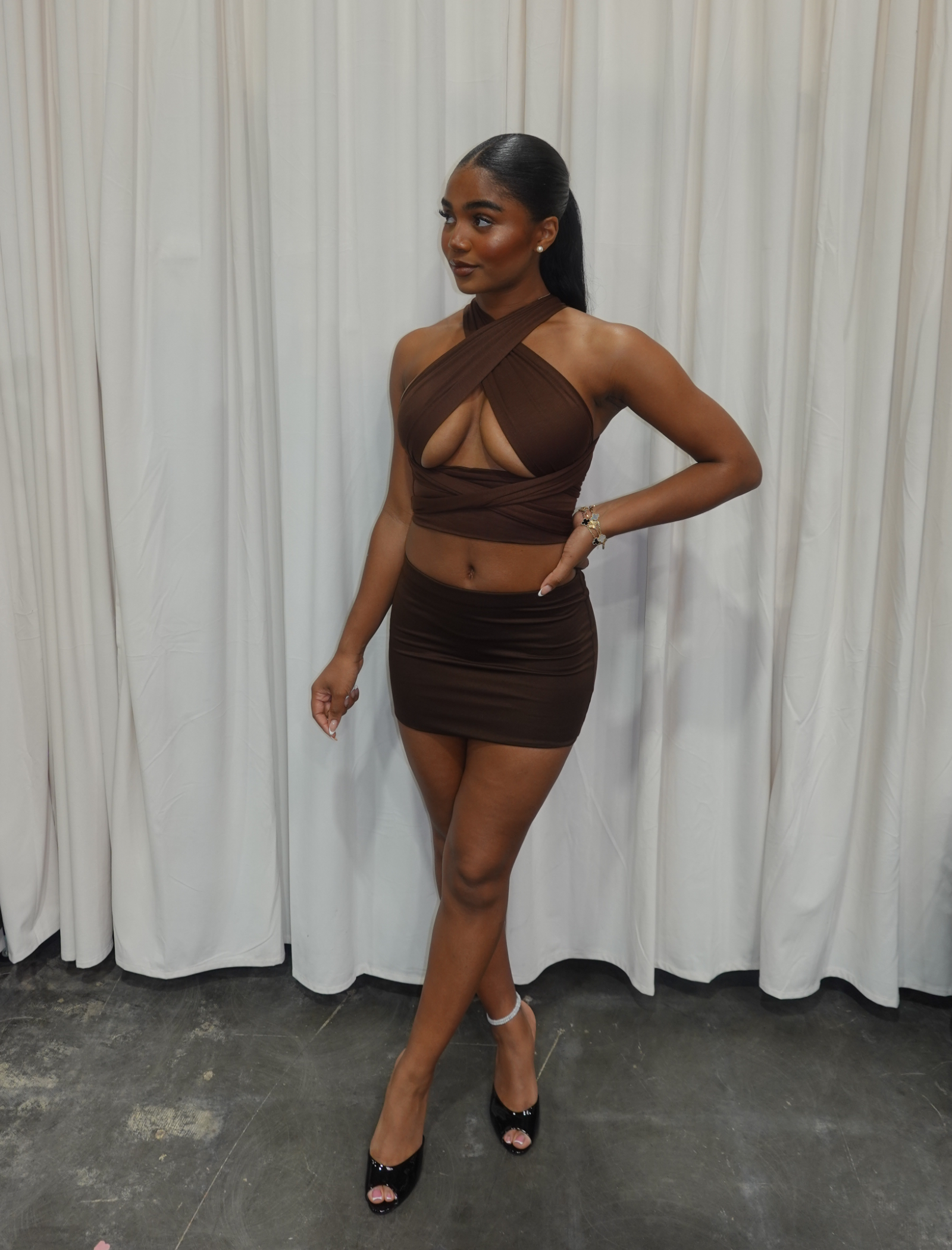 Lera Wrap Top 2.0 (Chocolate Brown)