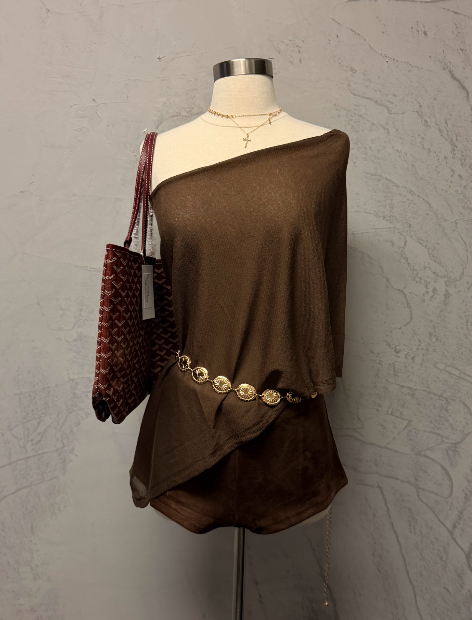 Oliva Suede Shorts (Brown)