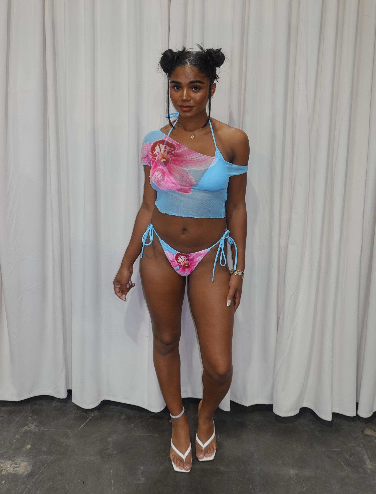 Olandria Mesh Bikini Set (Blue Multi)