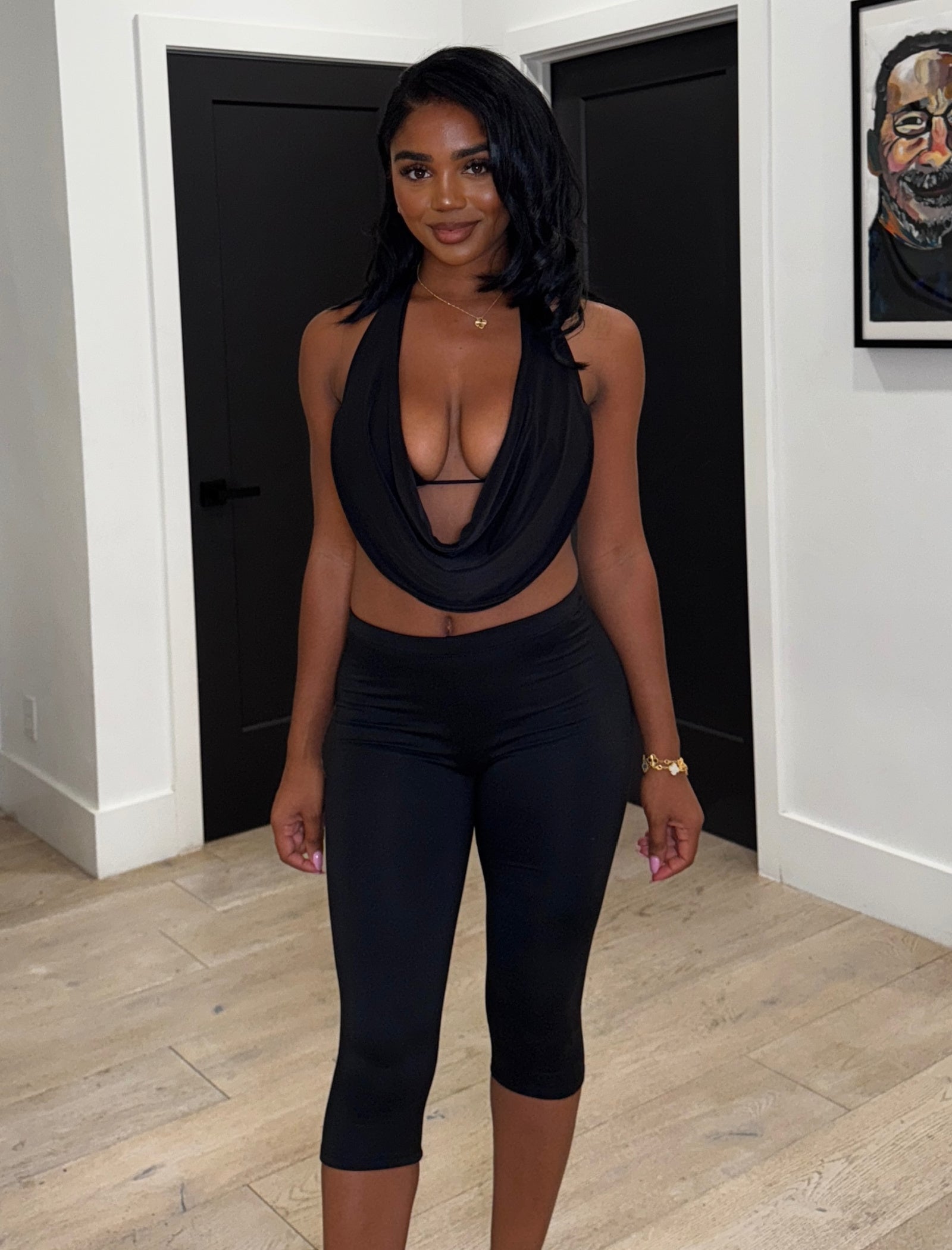 Angelica Halter Top (Black)