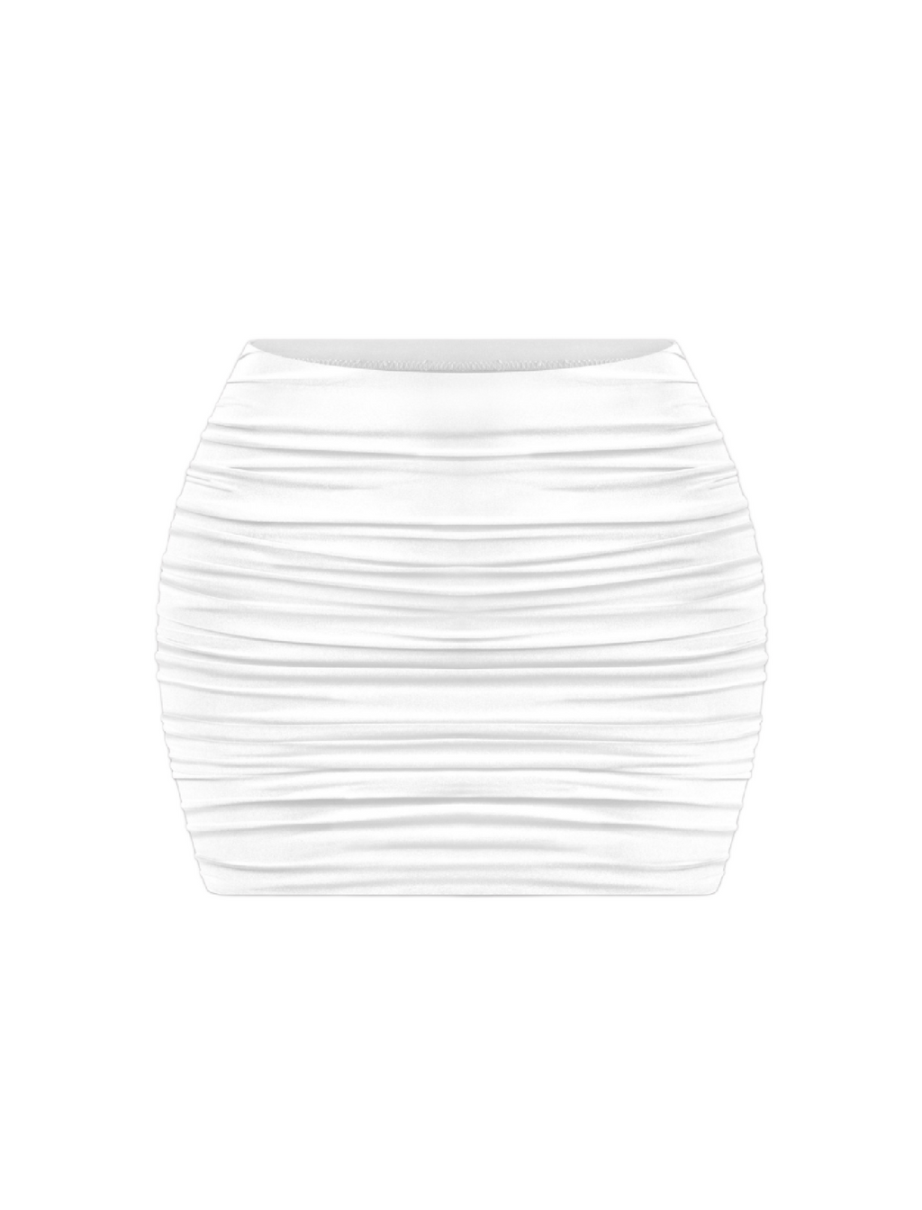 Bravo Ruched Mini Skirt (White)