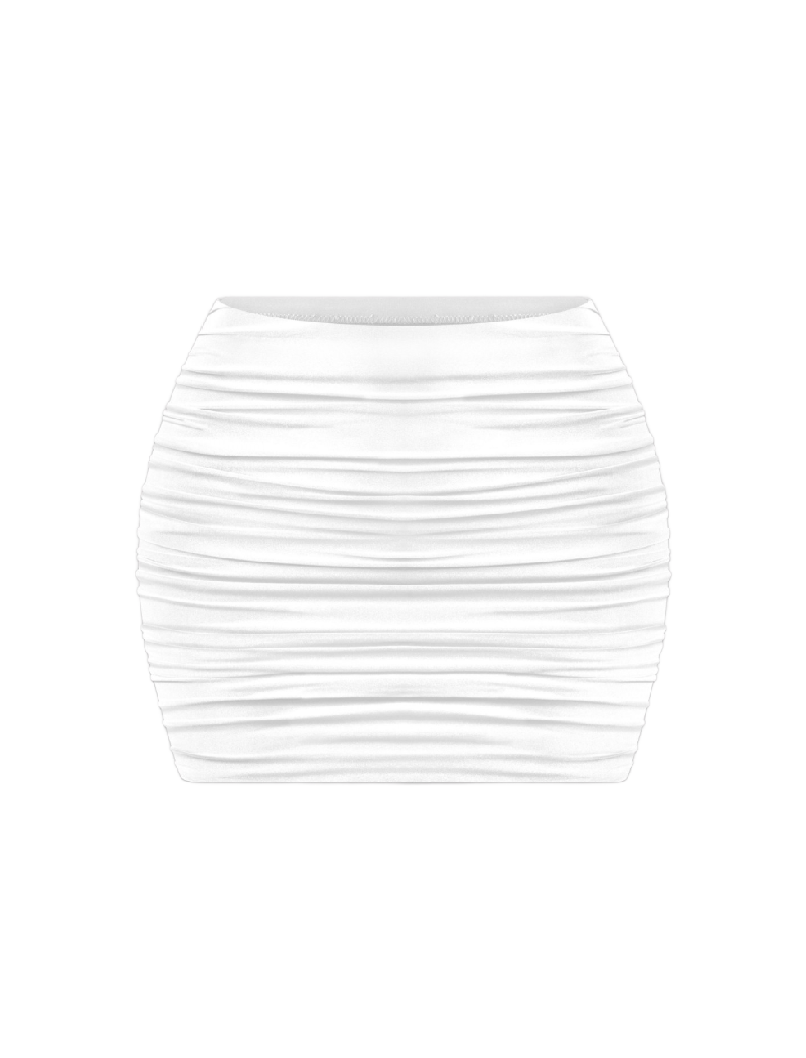 Bravo Ruched Mini Skirt (White)