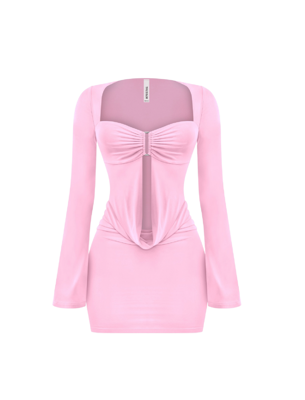 Ibarra Long Sleeve Mini Dress (Pink)