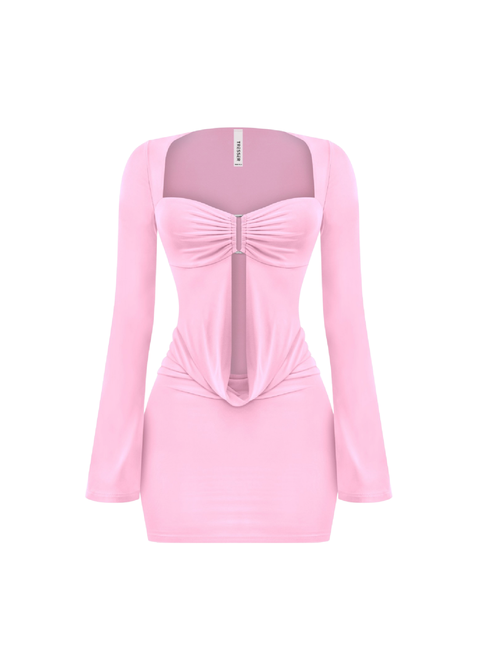 Ibarra Long Sleeve Mini Dress (Pink)