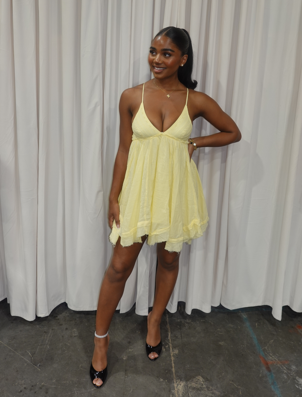 Lumi Halter Mini Dress (Yellow)