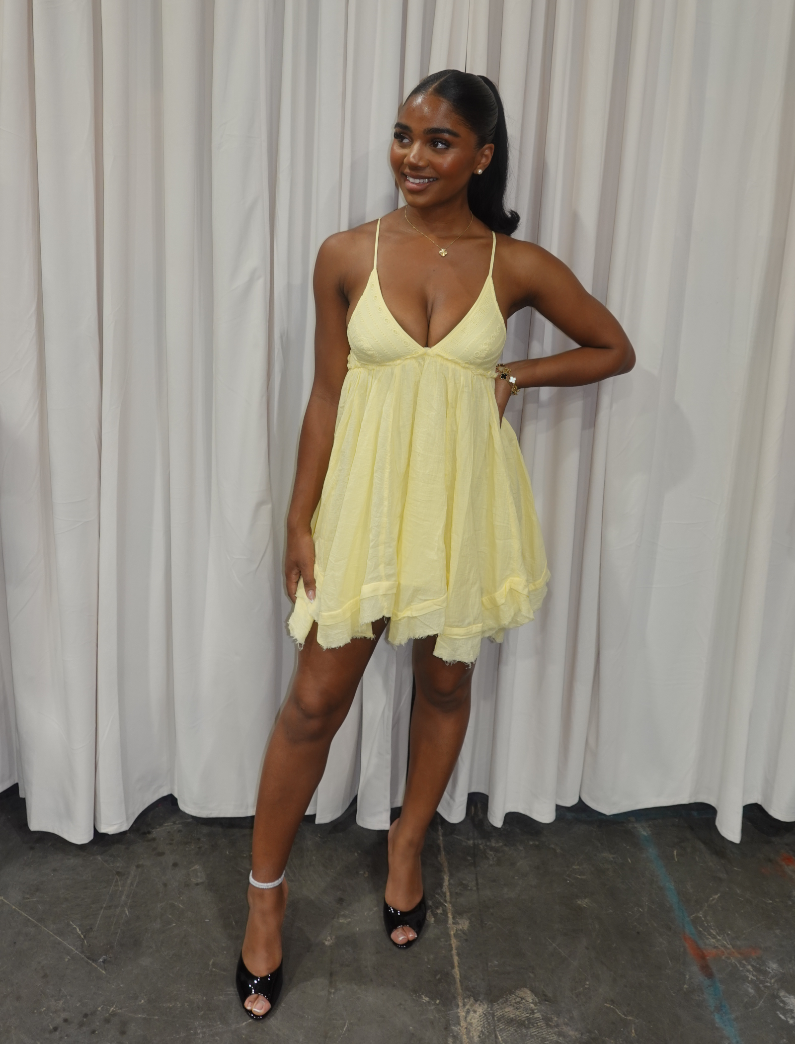 Lumi Halter Mini Dress (Yellow)