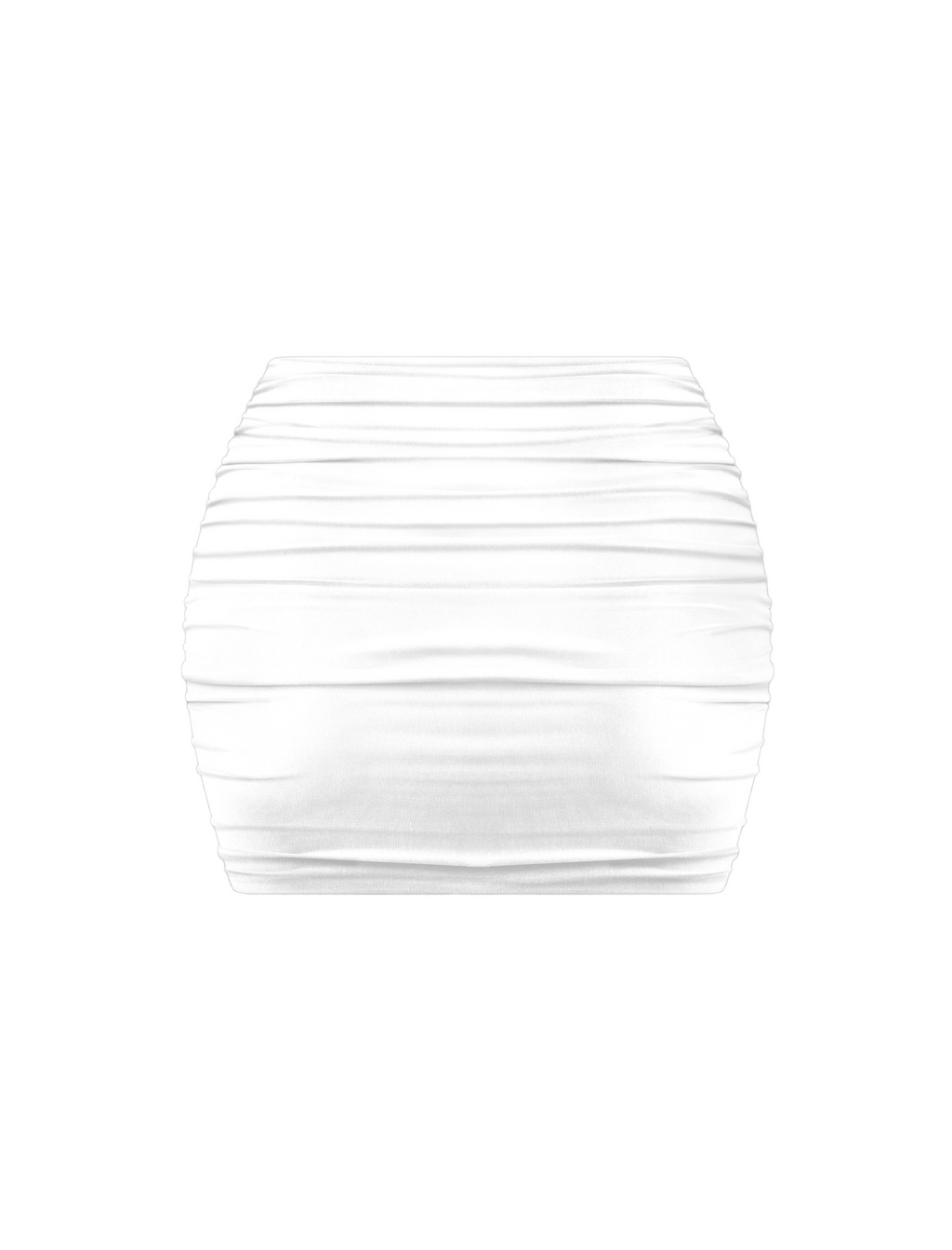 Bravo Ruched Mini Skirt (White)