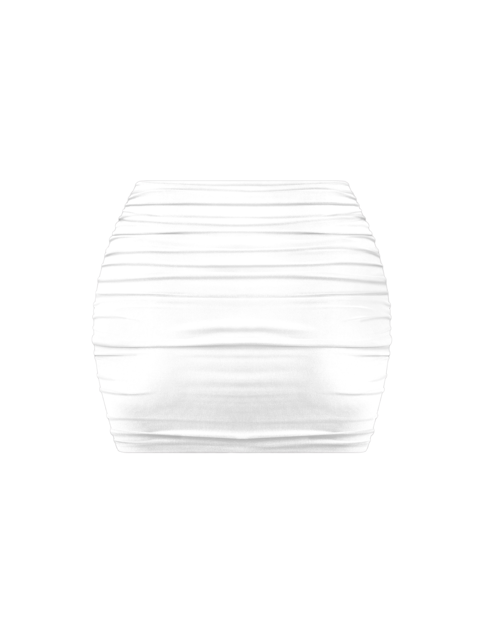 Bravo Ruched Mini Skirt (White)