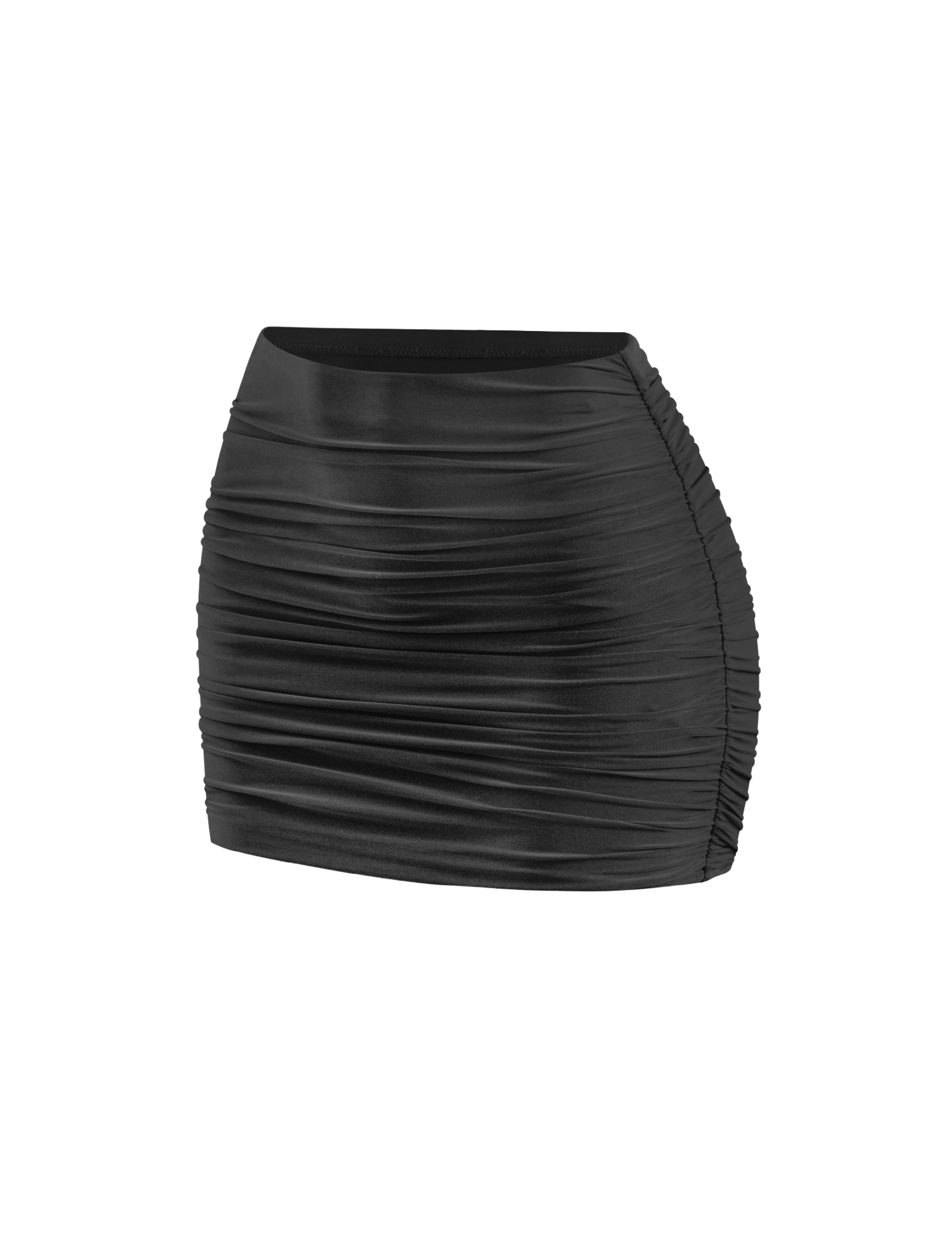 Bravo Ruched Mini Skirt (Black)