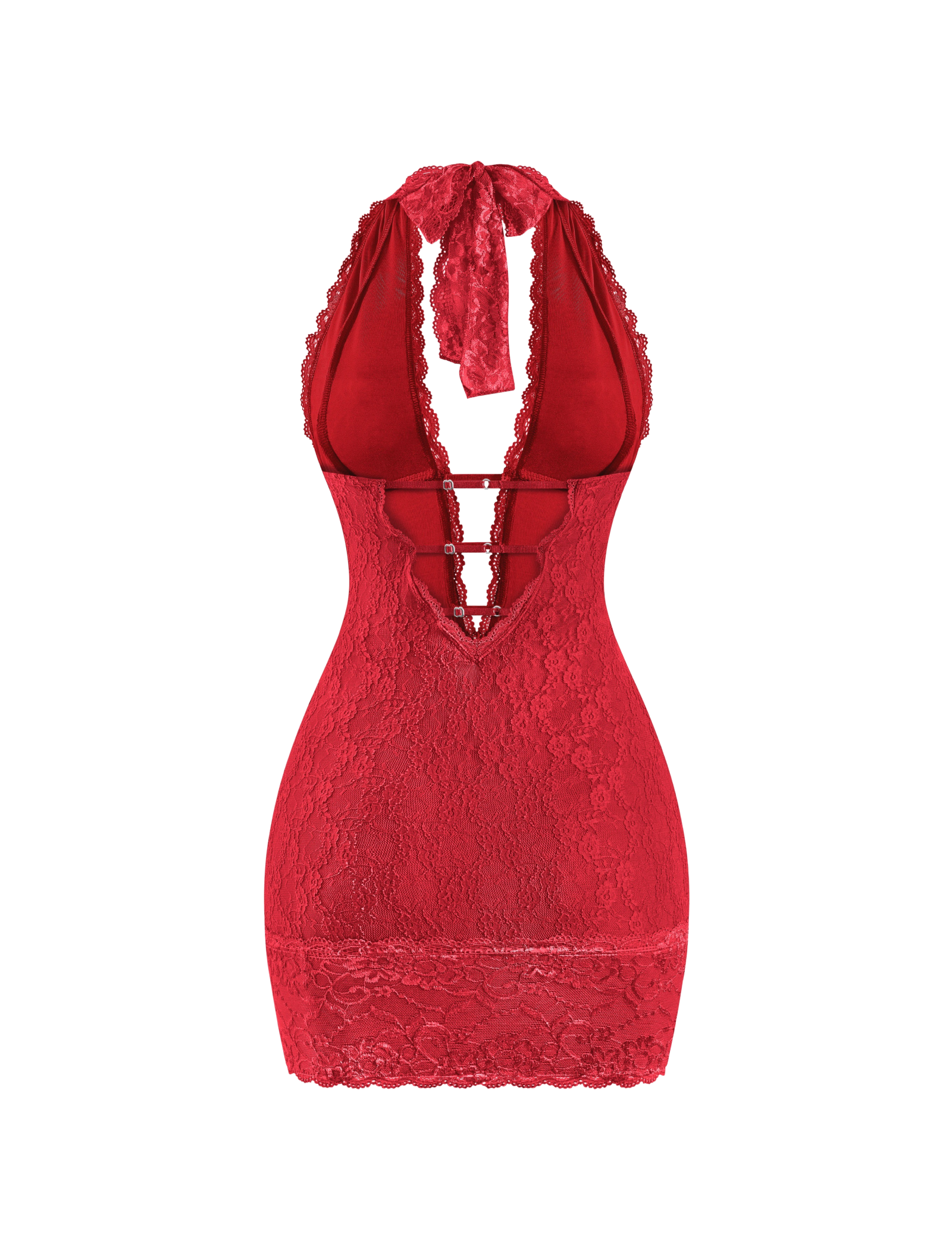 Esther Lace Mini Dress (Red)