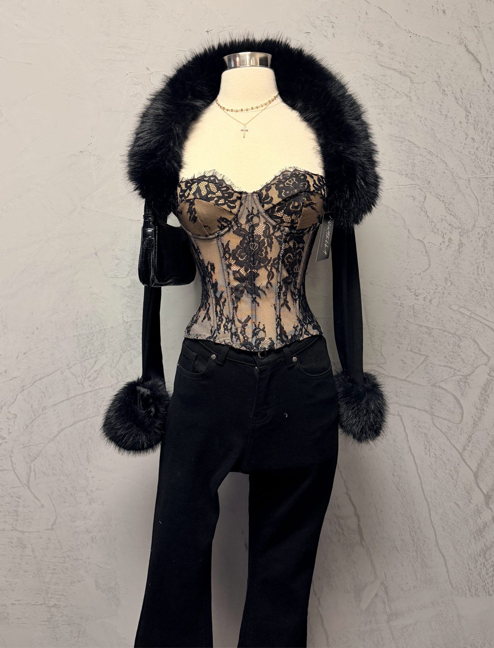 Chia Lace Corset Top (Nude Multi)