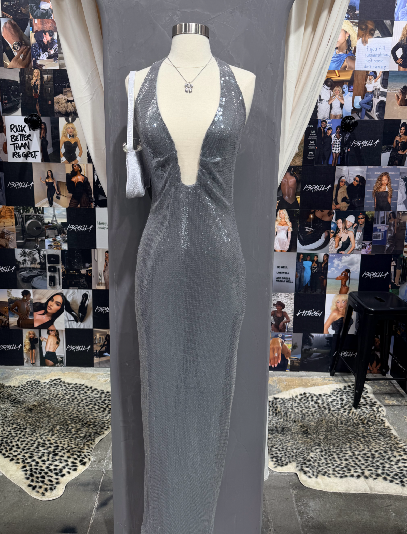 Naya Halter Maxi Dress (Silver)
