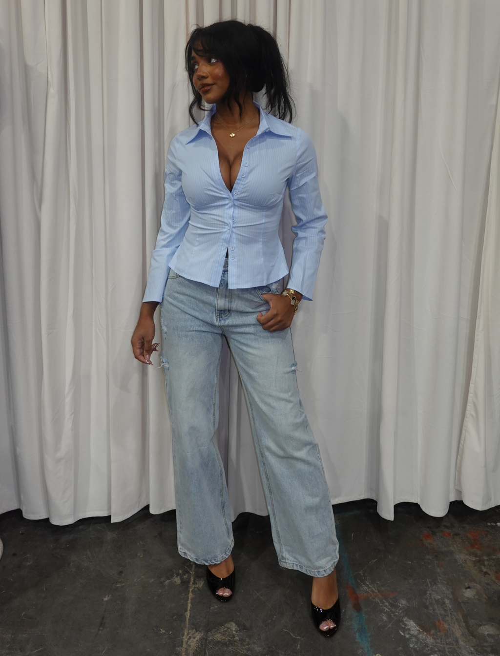 Salvador High Waist Jeans (Light Wash Denim)