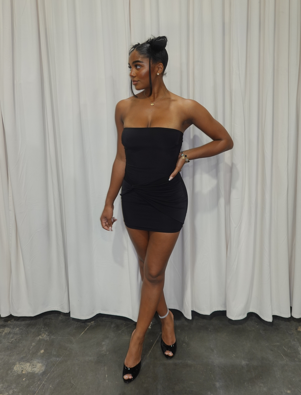 Dominican Tube Mini Dress (Black)