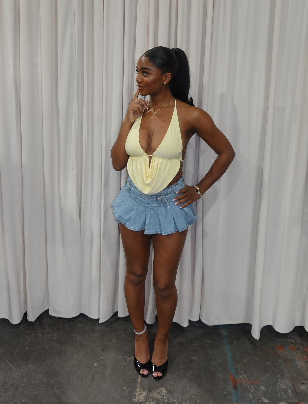Karime Halter Top (Light Yellow)
