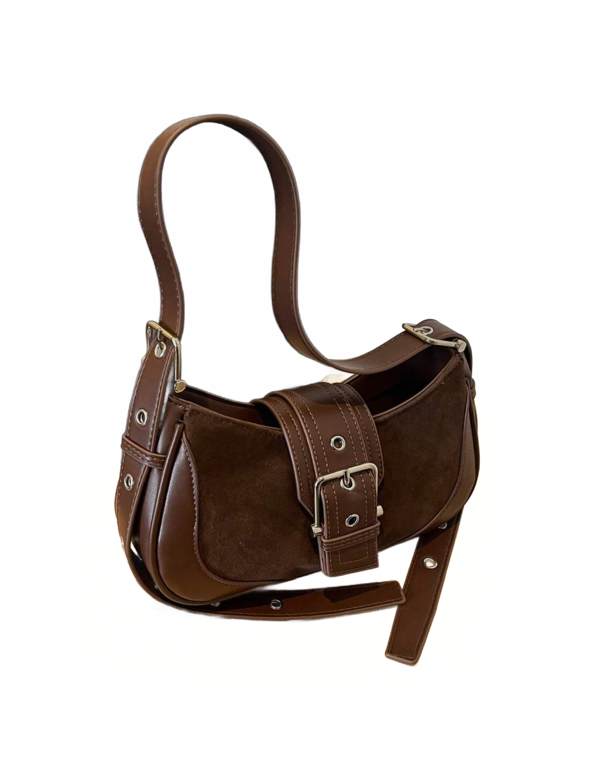 Shanta Shoulder Bag (Brown Suede)