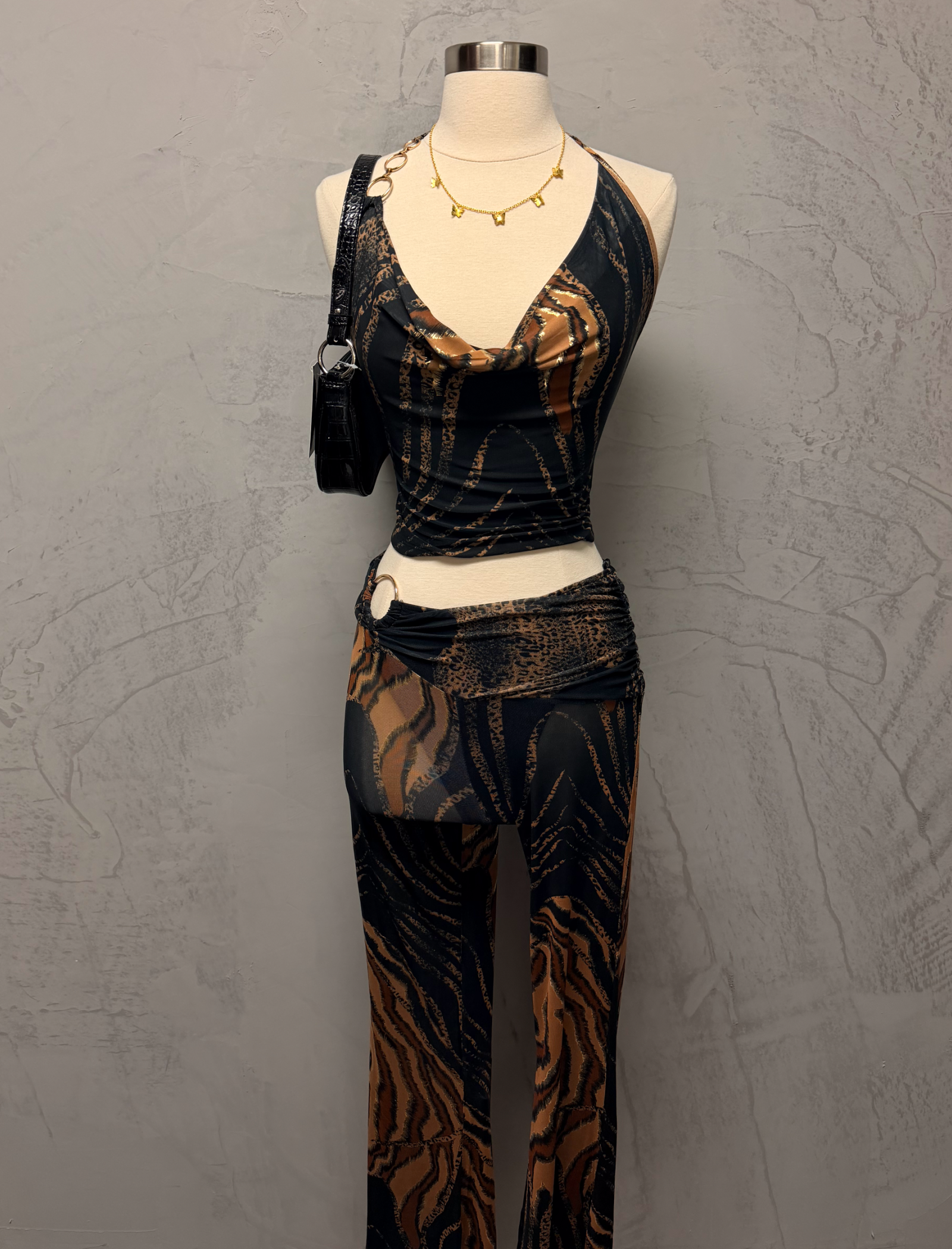 Adalyn Mesh Pants Set (Black Multi)