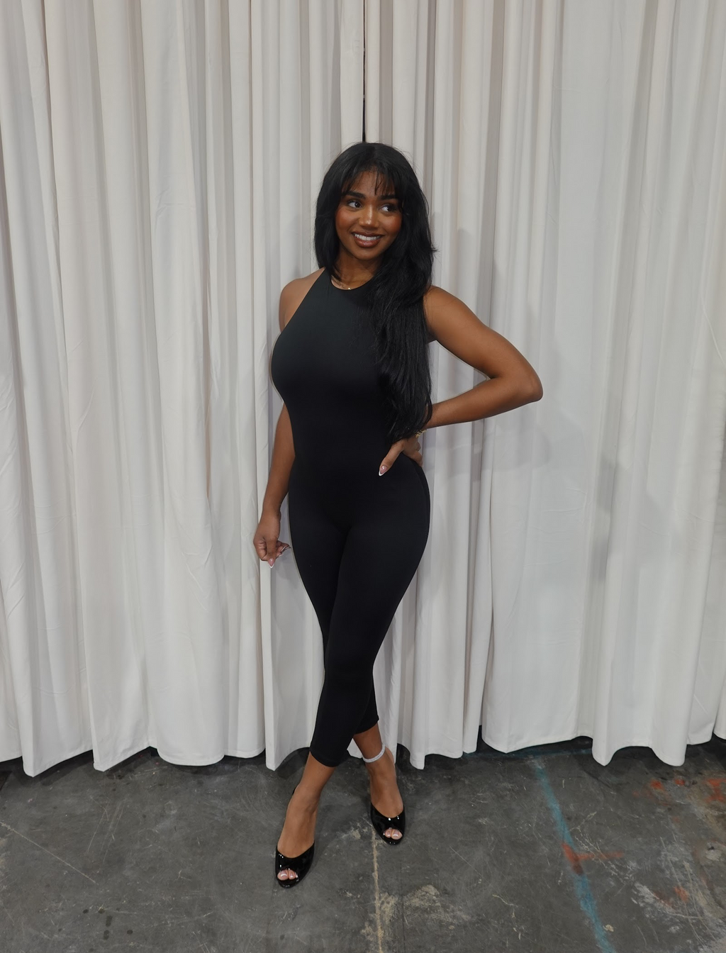 Yasmin Halter Jumpsuit (Black)