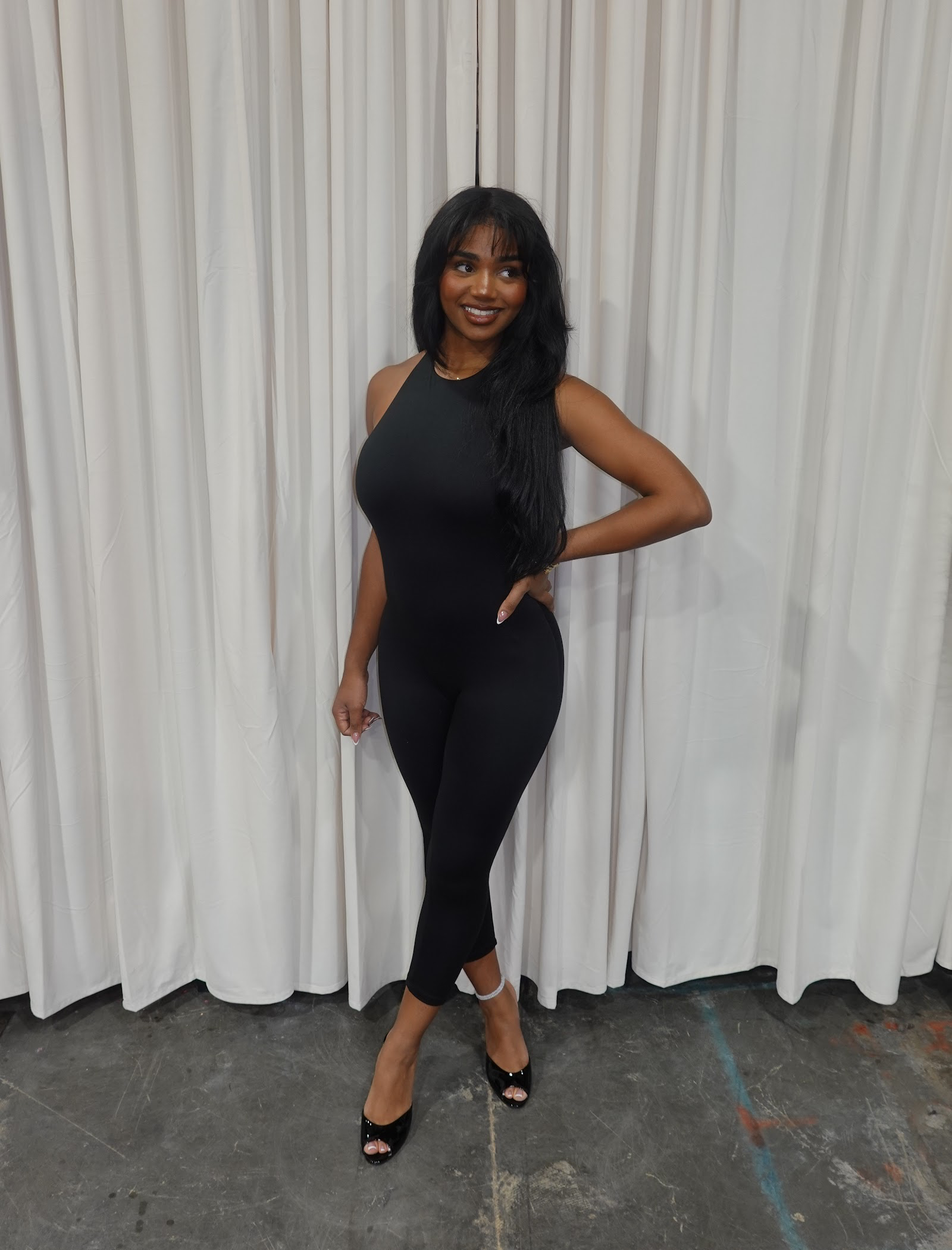 Yasmin Halter Jumpsuit (Black)