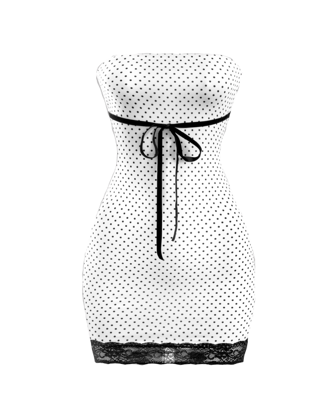 Rebecca Tube Mini Dress (Black Polka Dot)