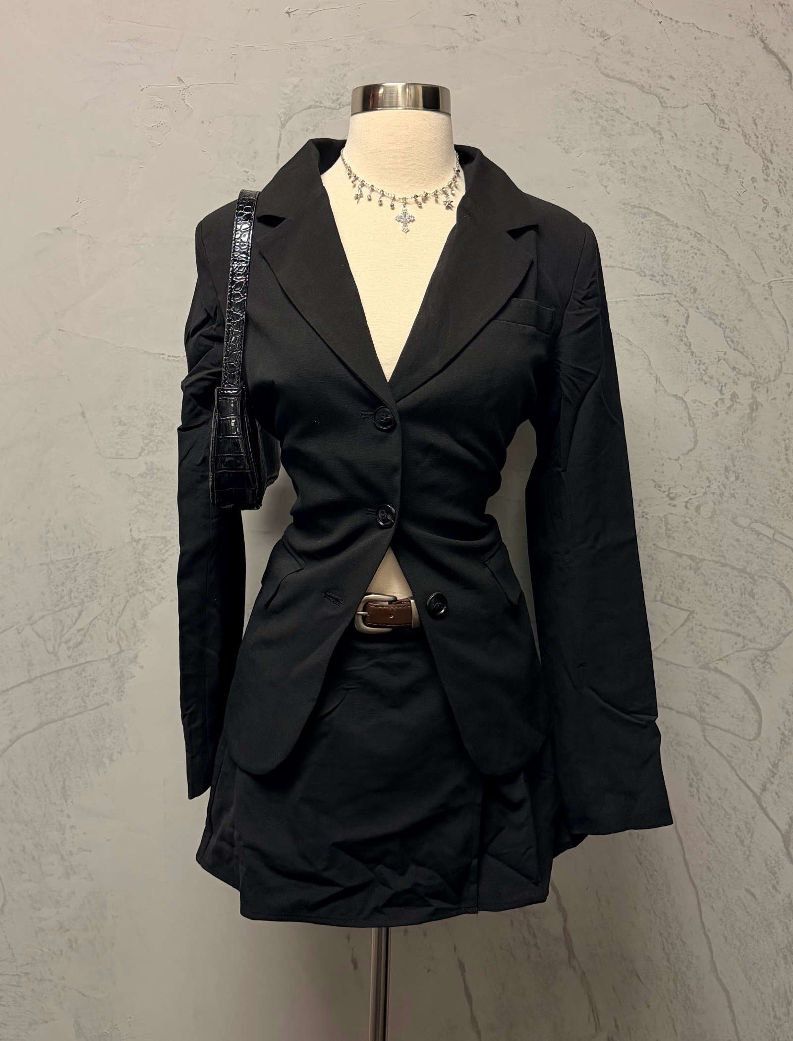 Ayan Mini Skirt Set (Black)