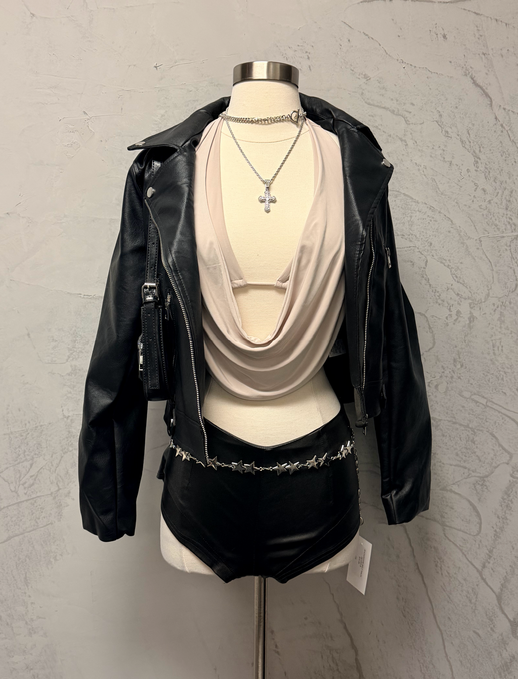 Elio Biker Leather Jacket (Black)