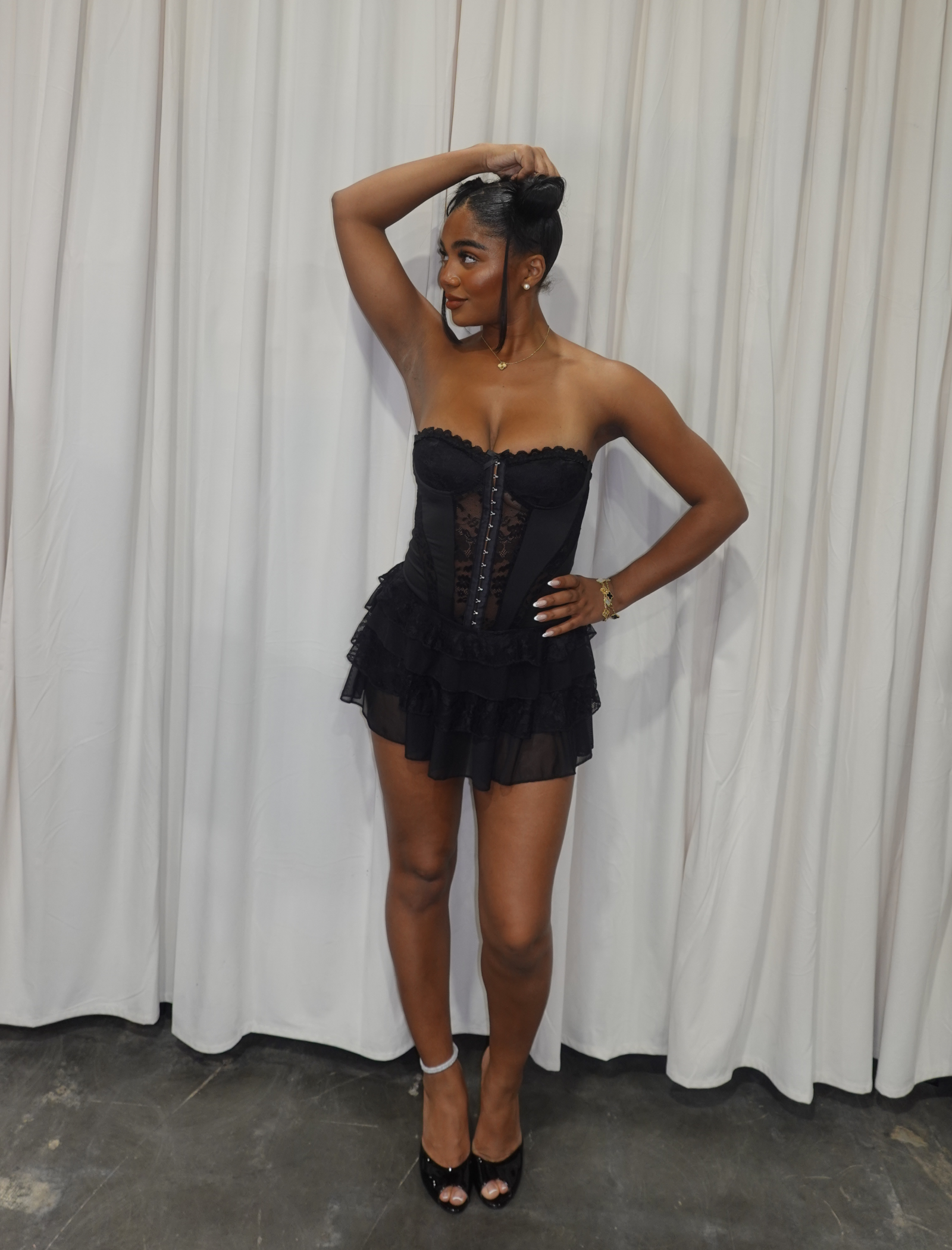 Suzie Lace Mini Dress (Black) – Shop Israella