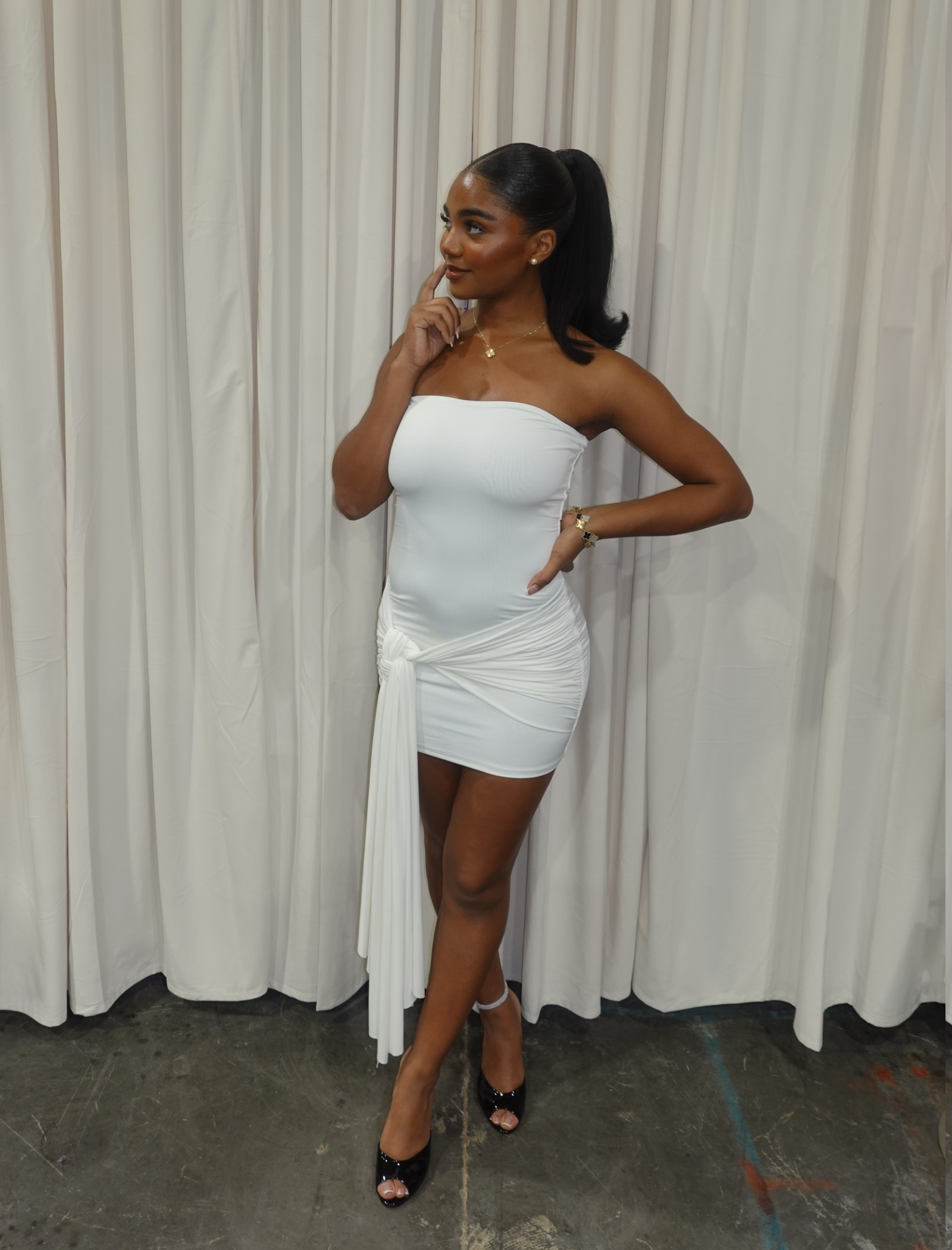 Lucienne Tube Mini Dress (White)