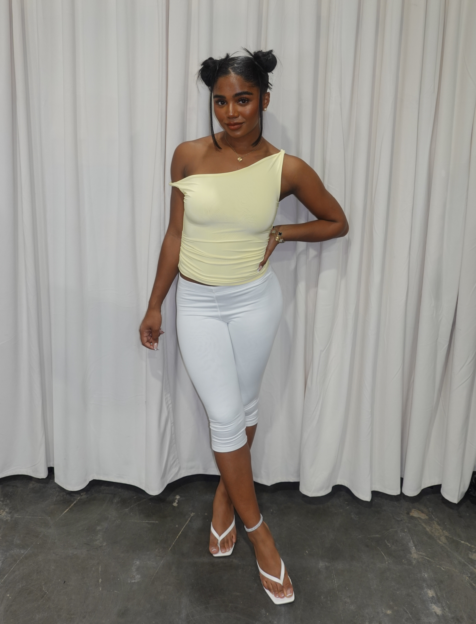 Lilly Off Shoulder Top (Light Yellow)