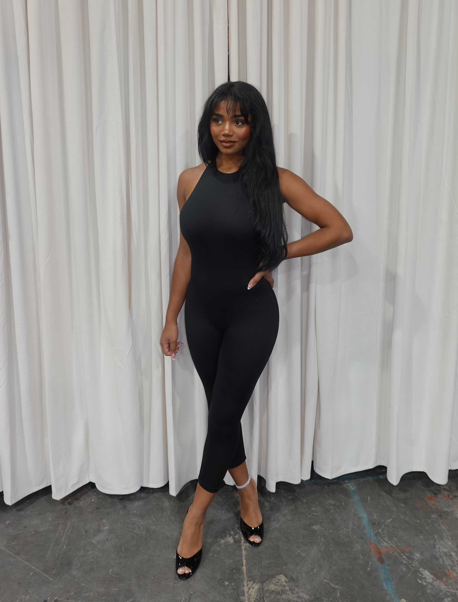 Yasmin Halter Jumpsuit (Black)