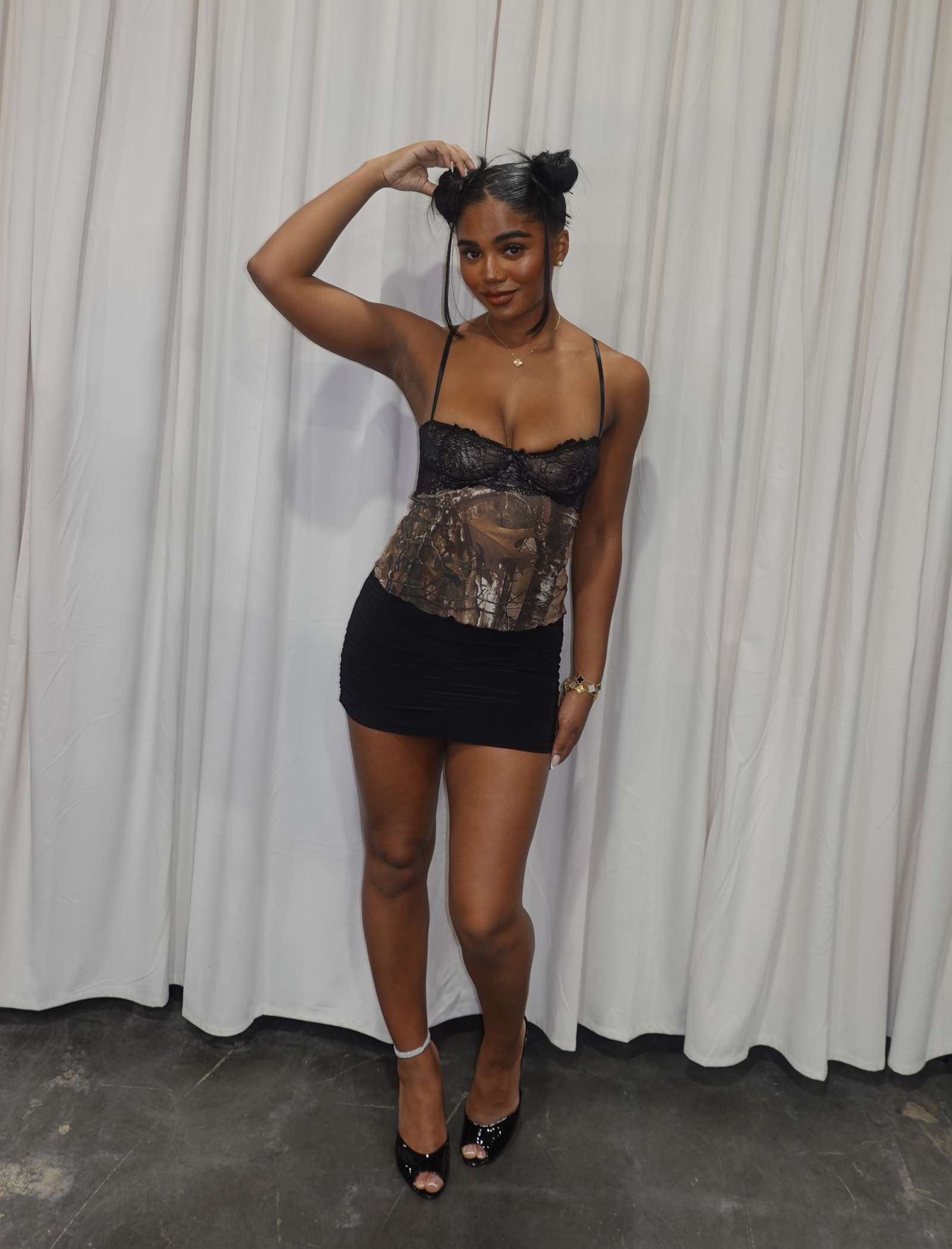 Camoura Mesh Top (Black/Camo)