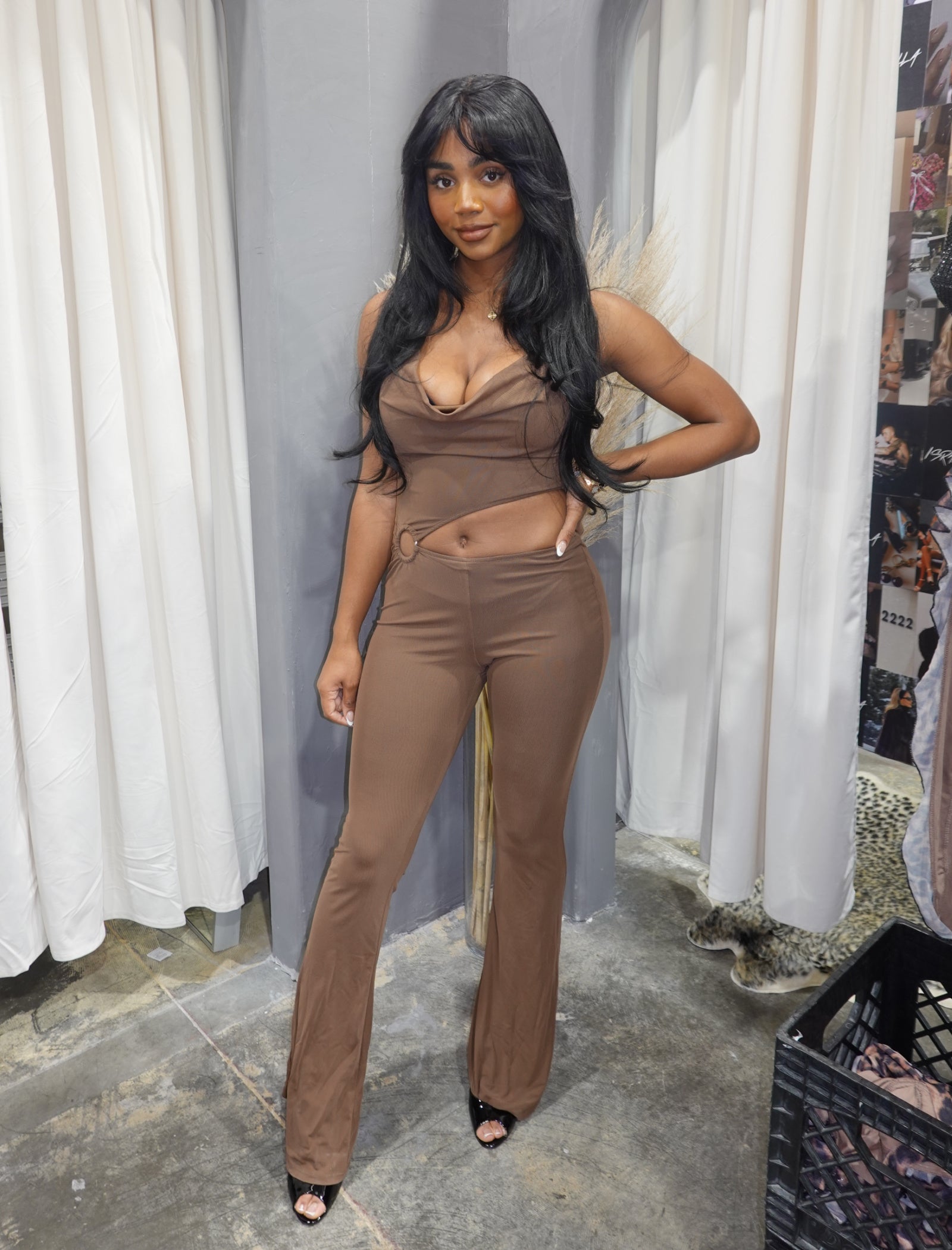 Euphoria Mesh Jumpsuit (Brown)