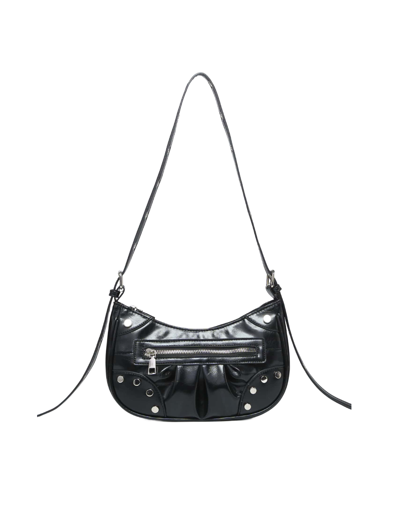 Obsidian Studded Shoulder Bag (Black)
