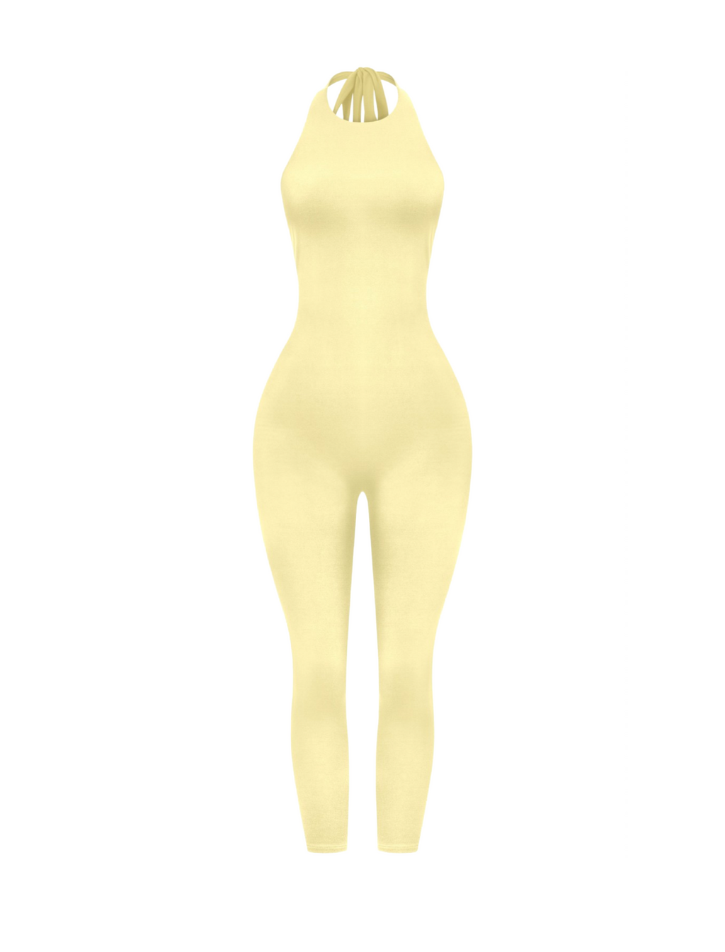 Yasmin Halter Jumpsuit (Light Yellow)