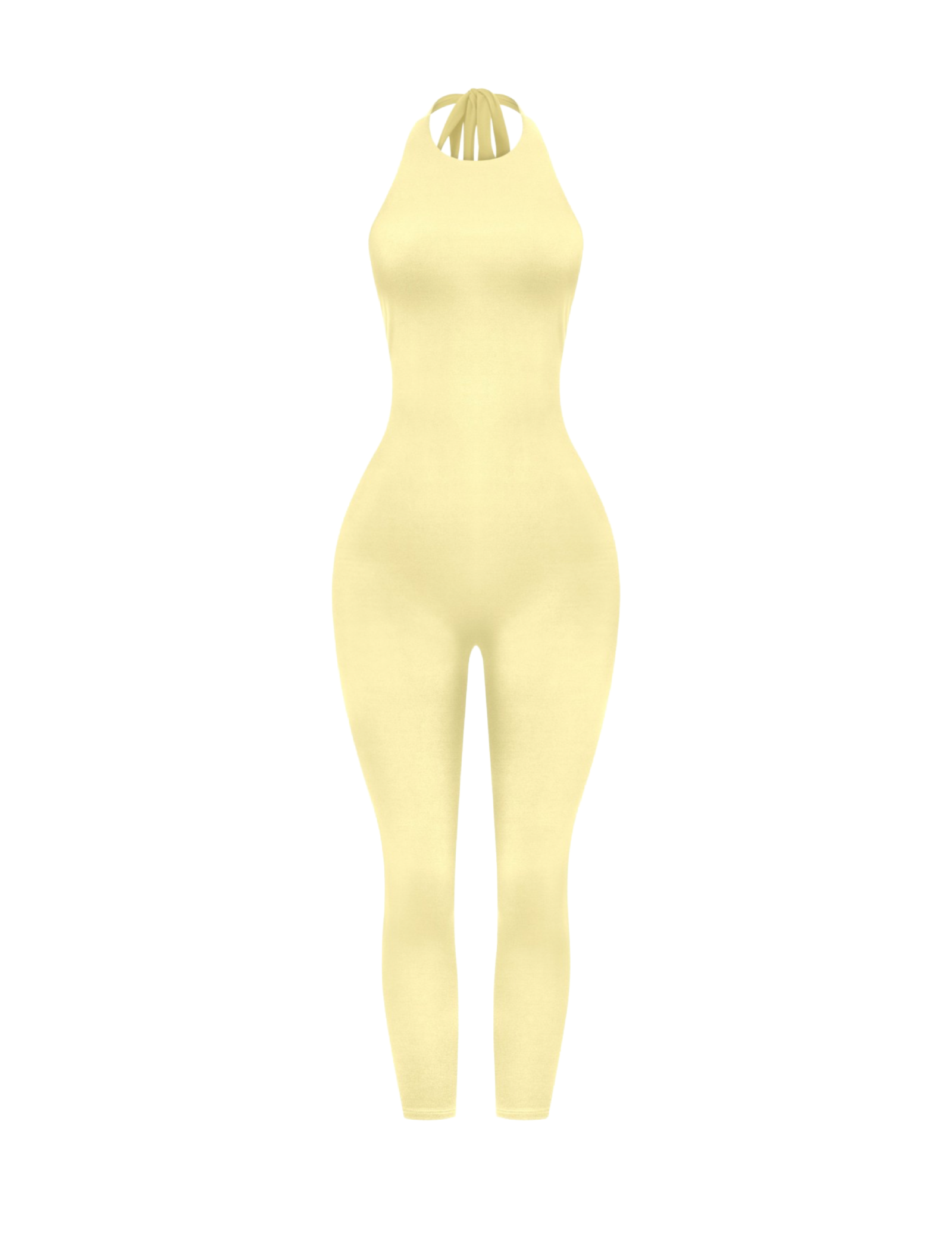 Yasmin Halter Jumpsuit (Light Yellow)