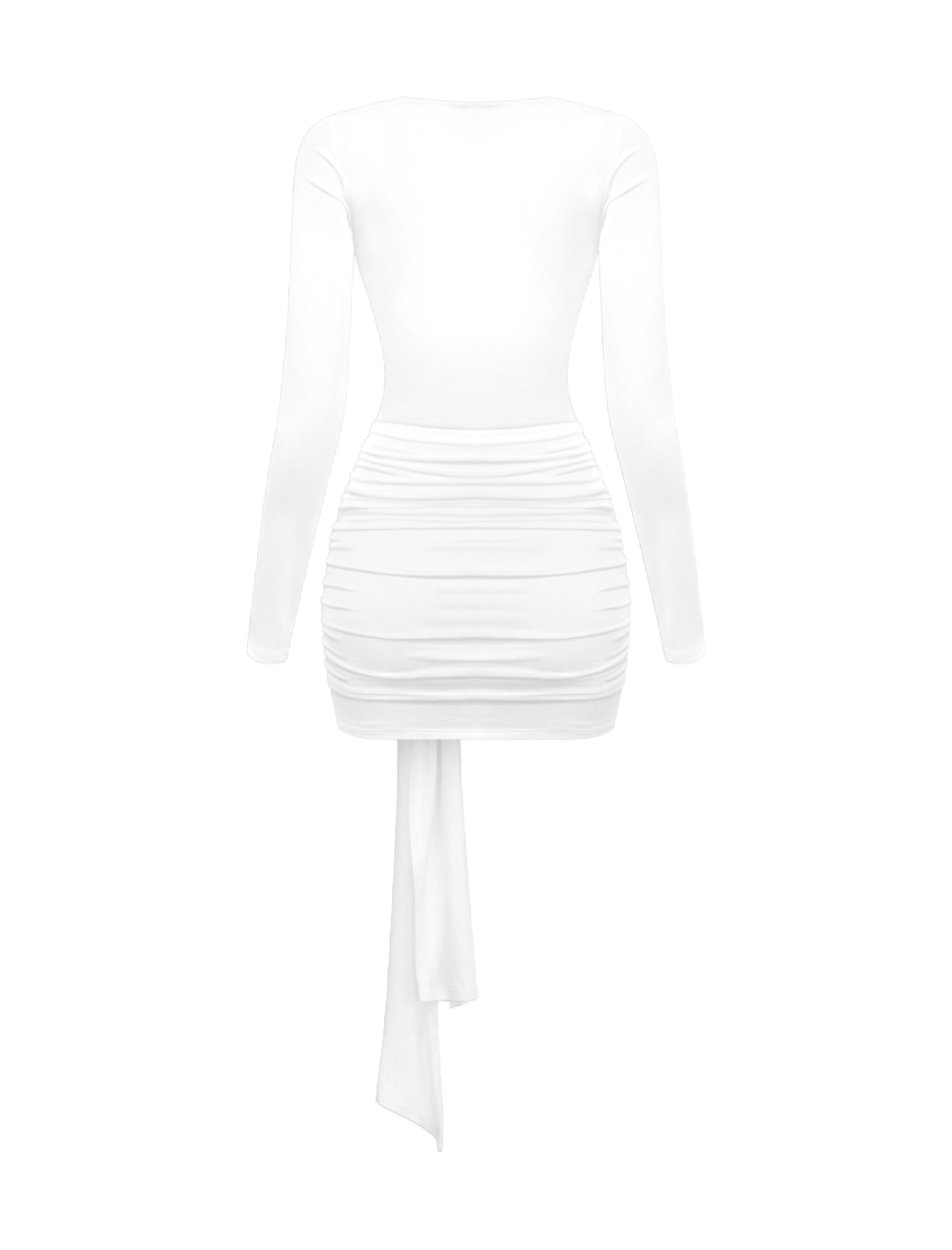 Lexi Long Sleeve Mini Dress (White)