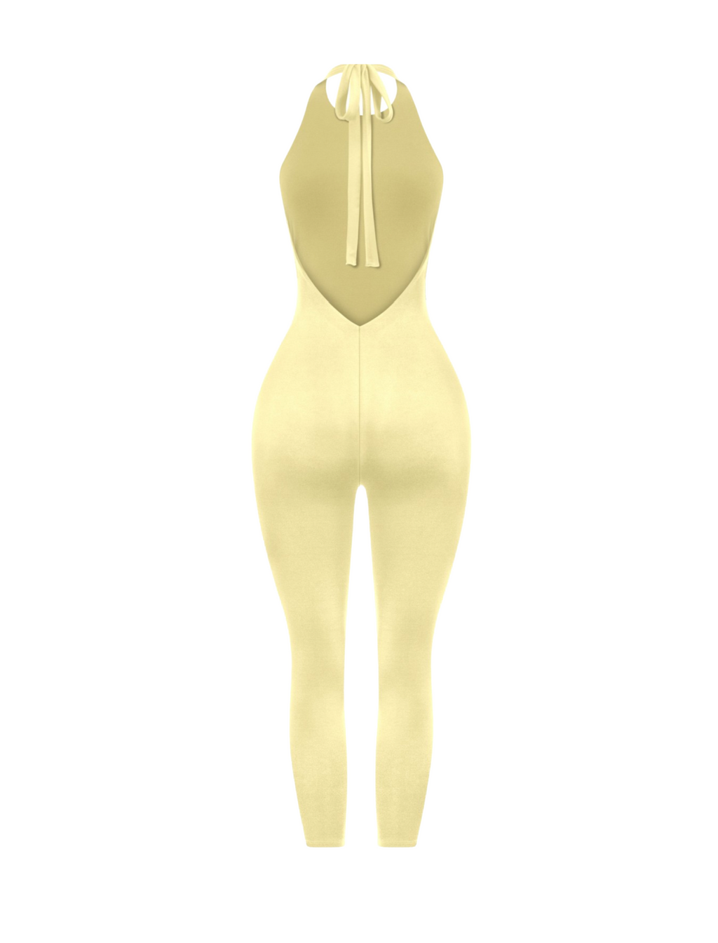 Yasmin Halter Jumpsuit (Light Yellow)