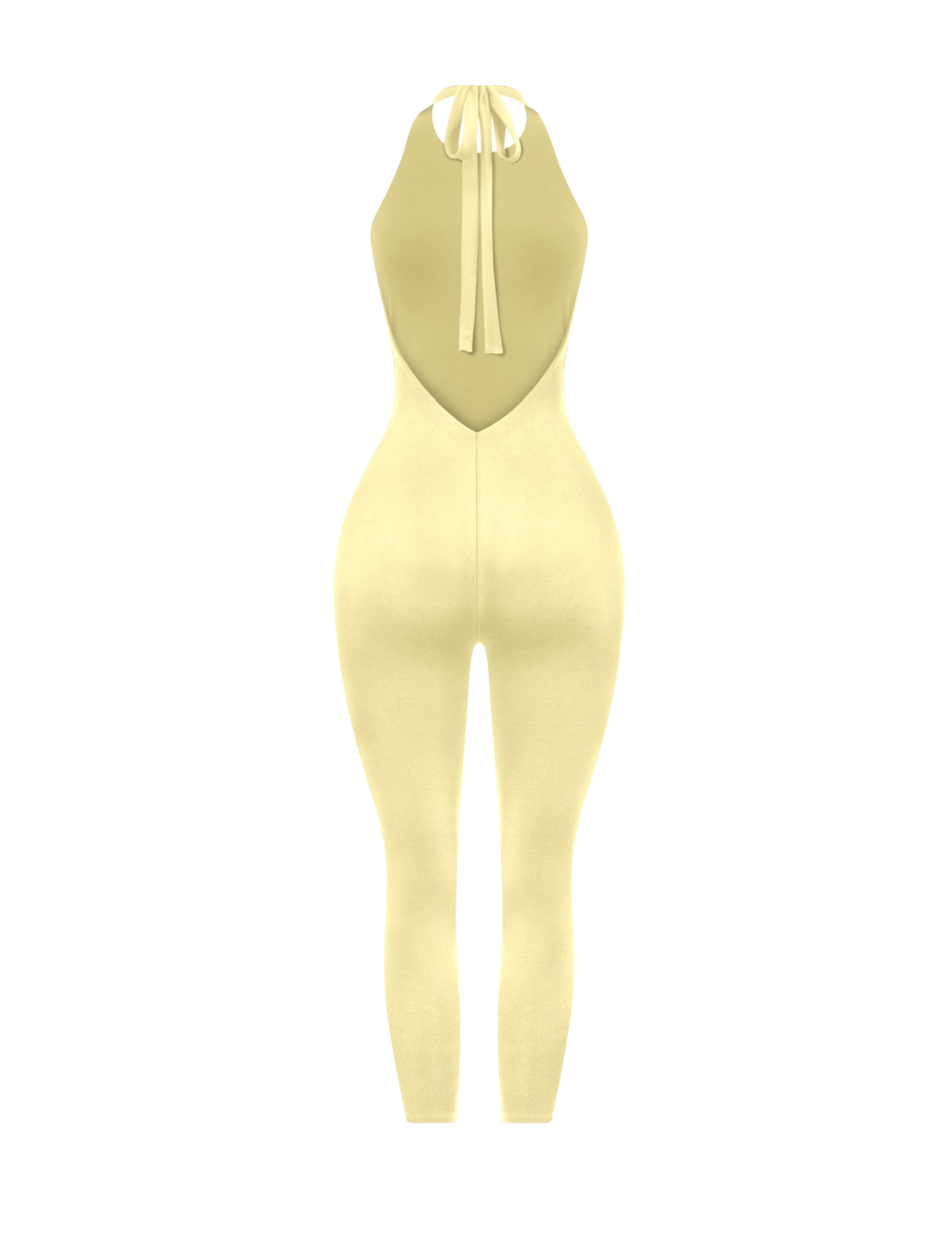 Yasmin Halter Jumpsuit (Light Yellow)