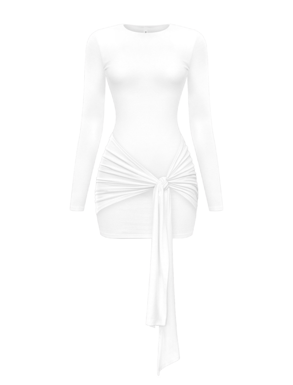 Lexi Long Sleeve Mini Dress (White)