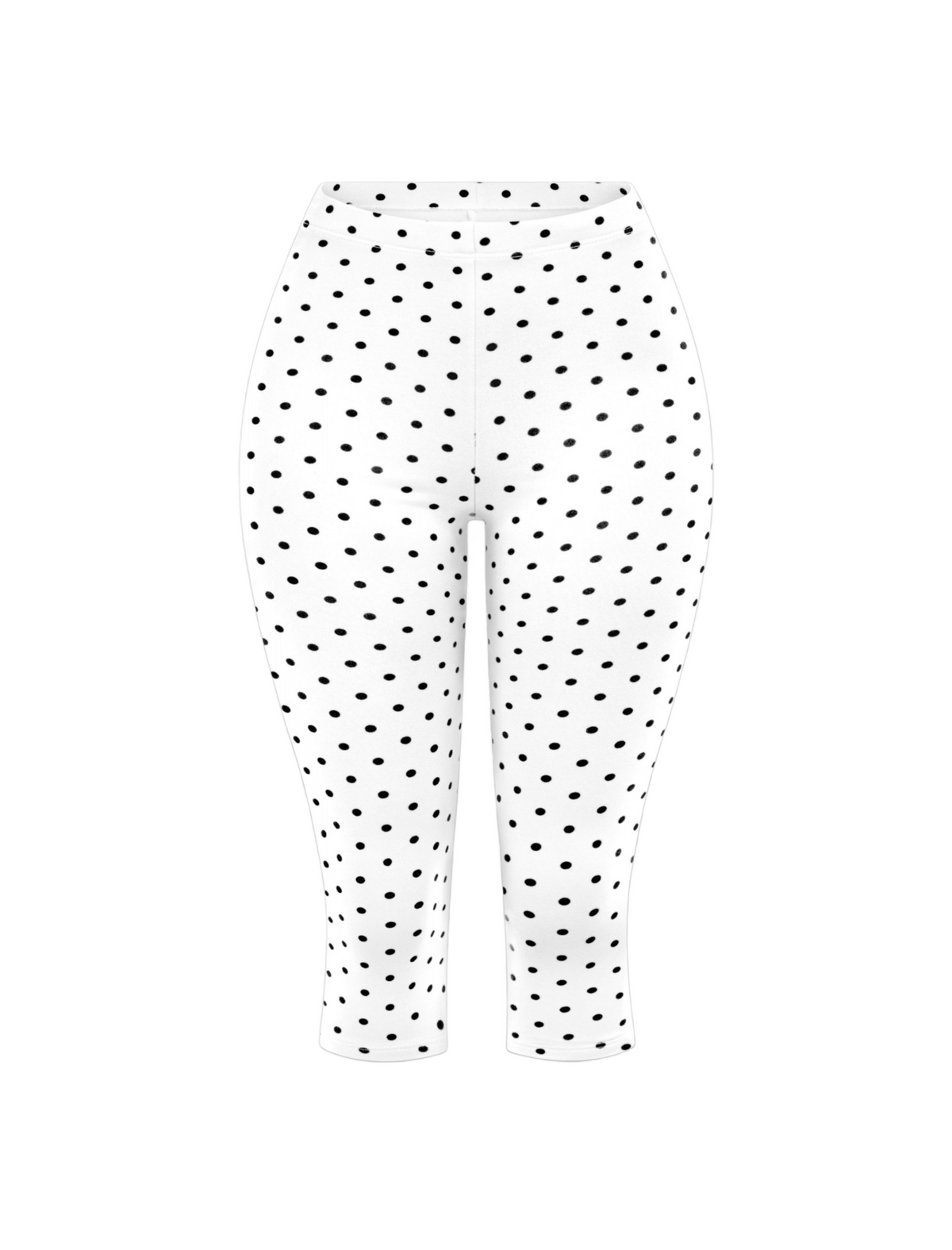Cara Capri Leggings (White Polka Dot)