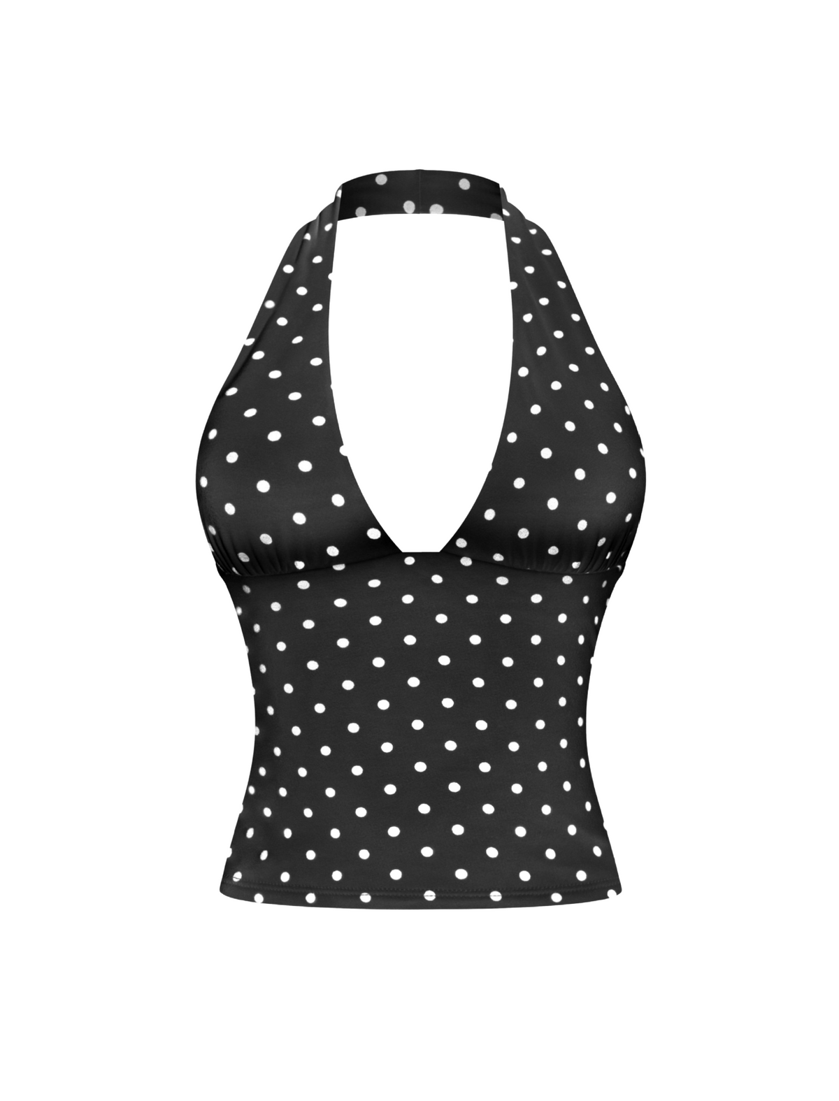 Nicole Halter Top (Black Polka Dot)