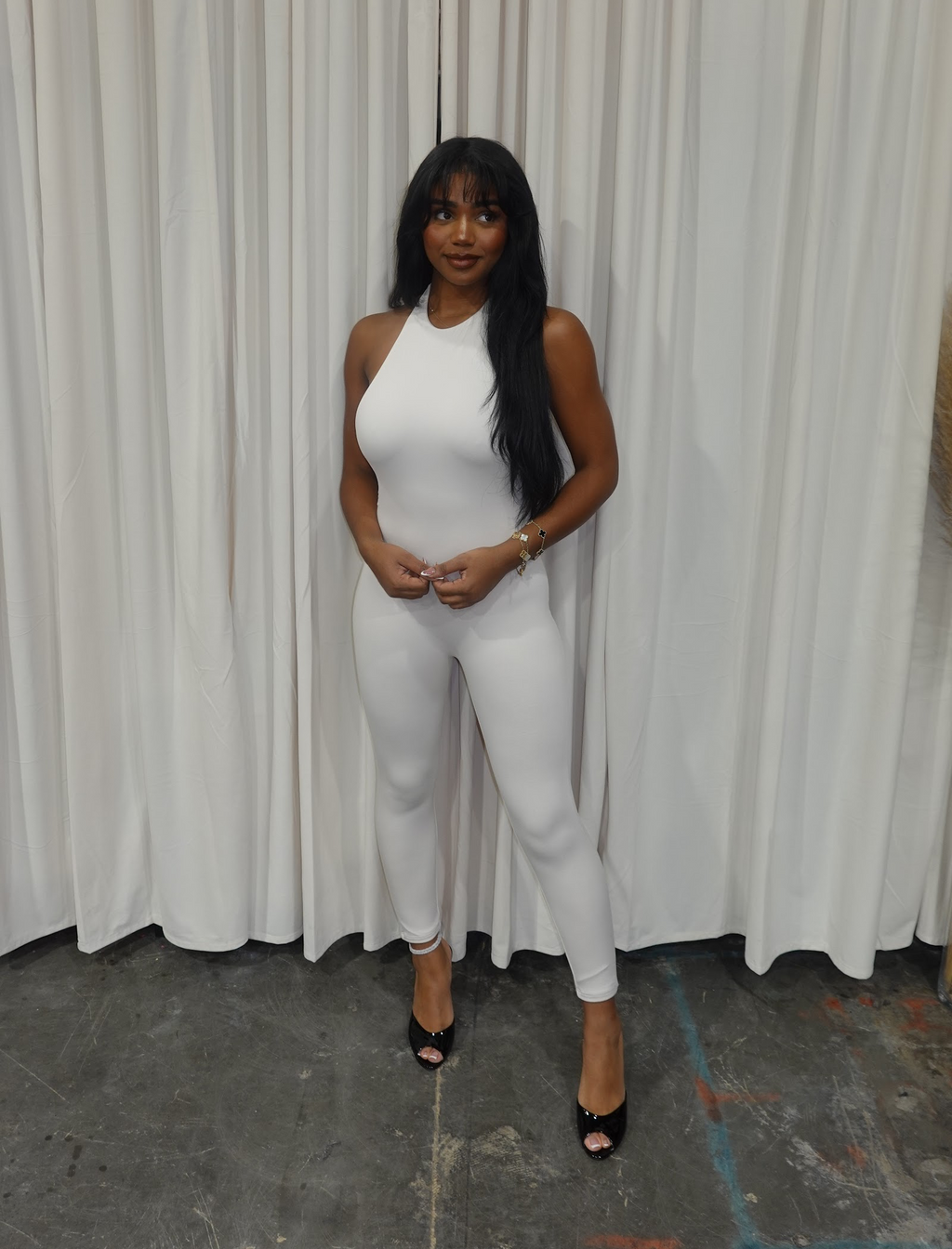 Yasmin Halter Jumpsuit (Beige)