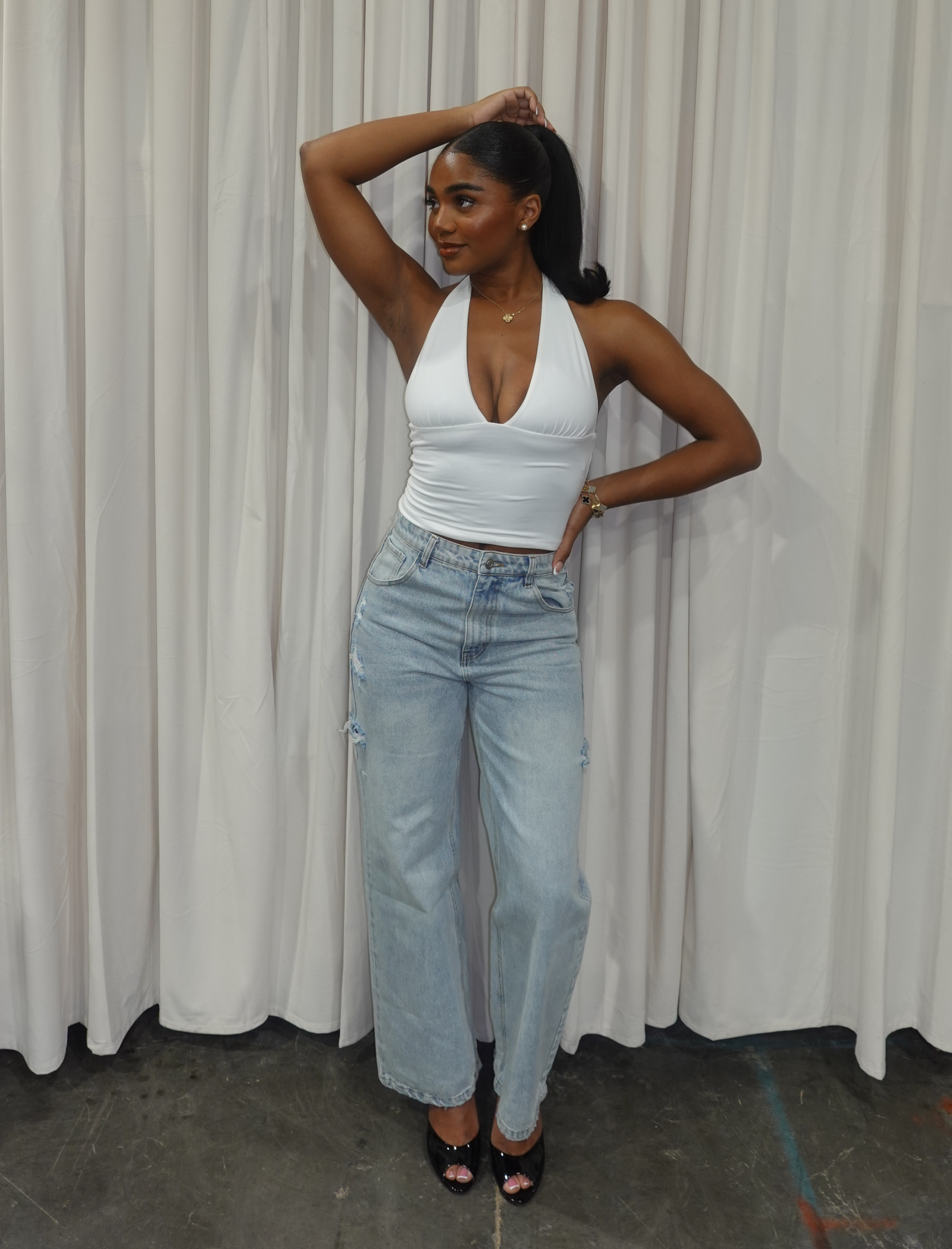 Salvador High Waist Jeans (Light Wash Denim)