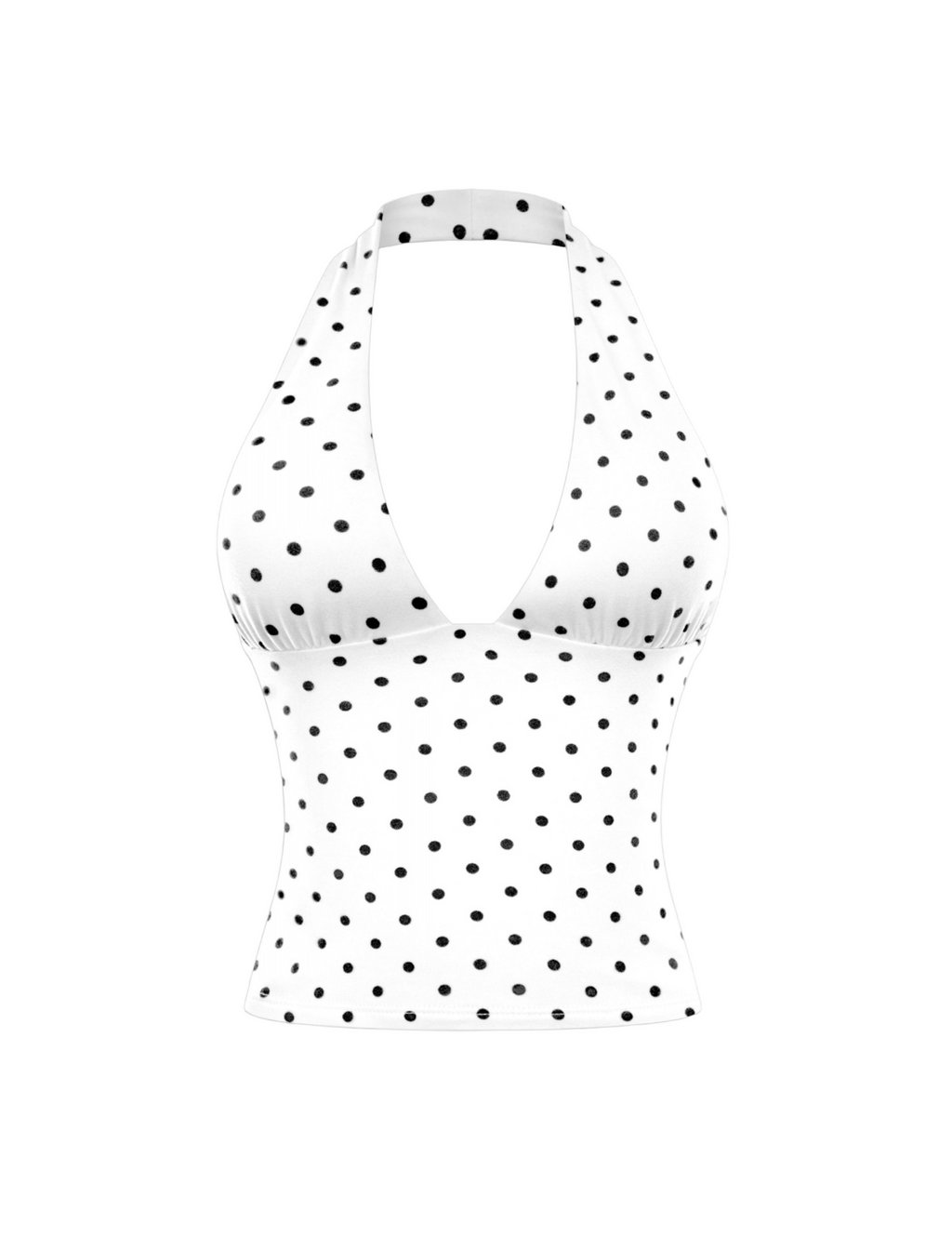 Nicole Halter Top (White Polka Dot)