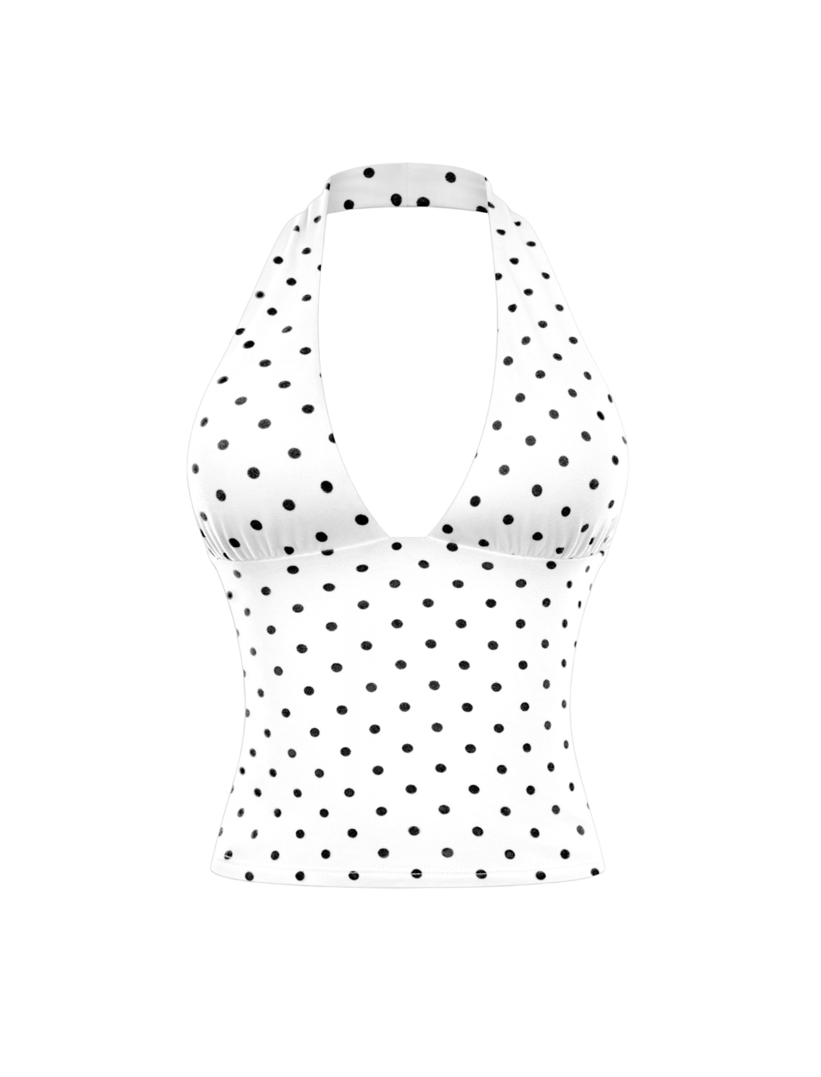 Nicole Halter Top (White Polka Dot)