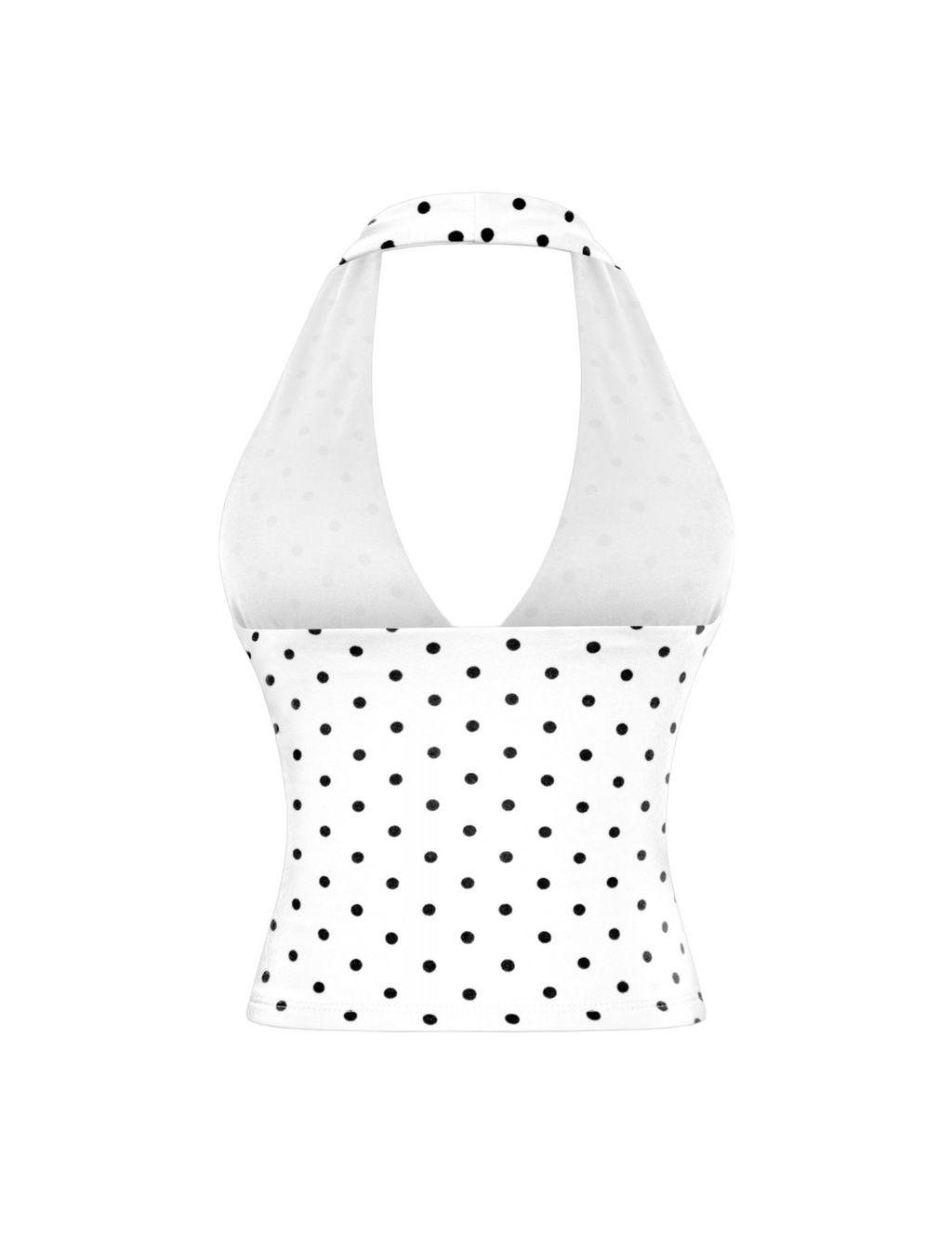 Nicole Halter Top (White Polka Dot)