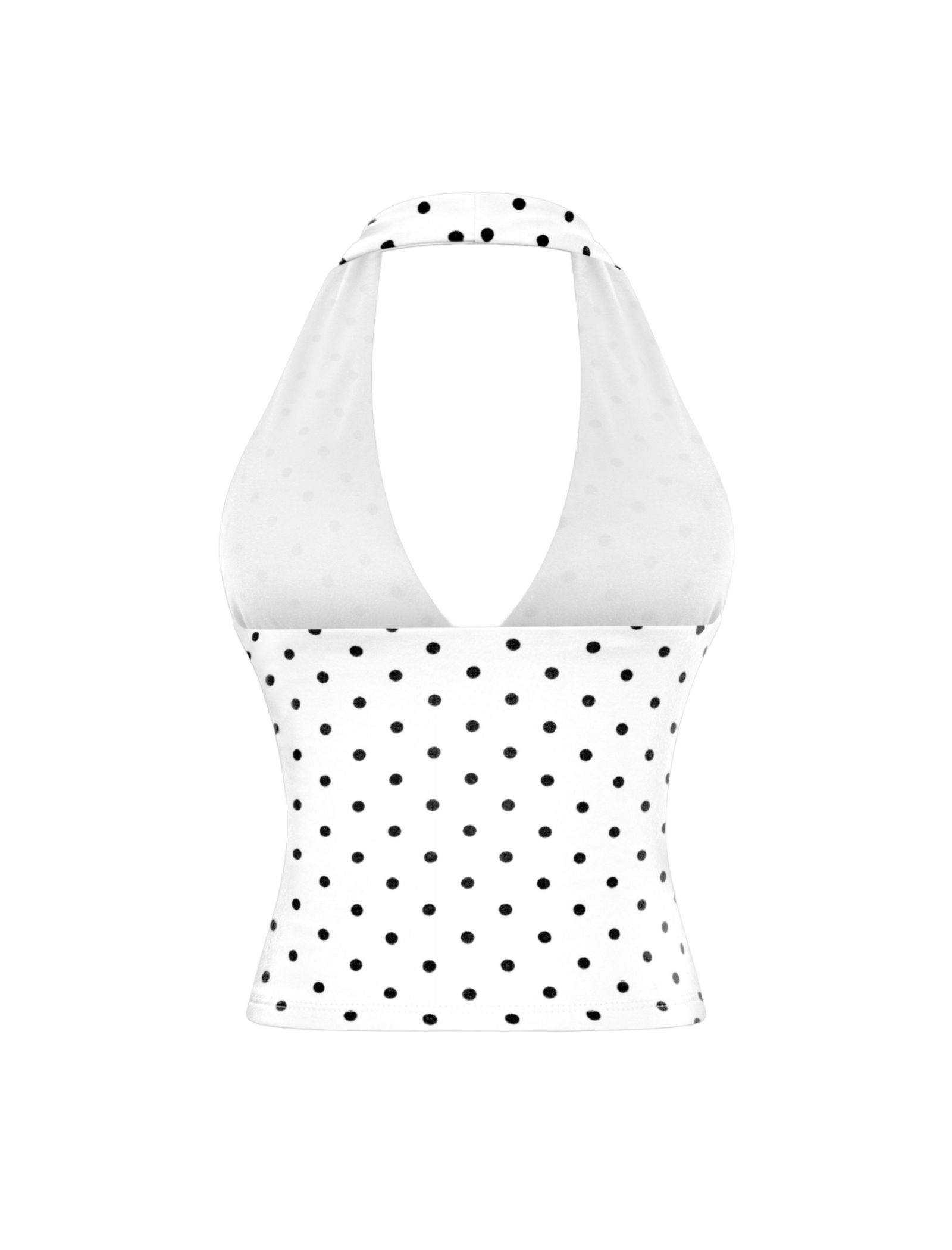 Nicole Halter Top (White Polka Dot)