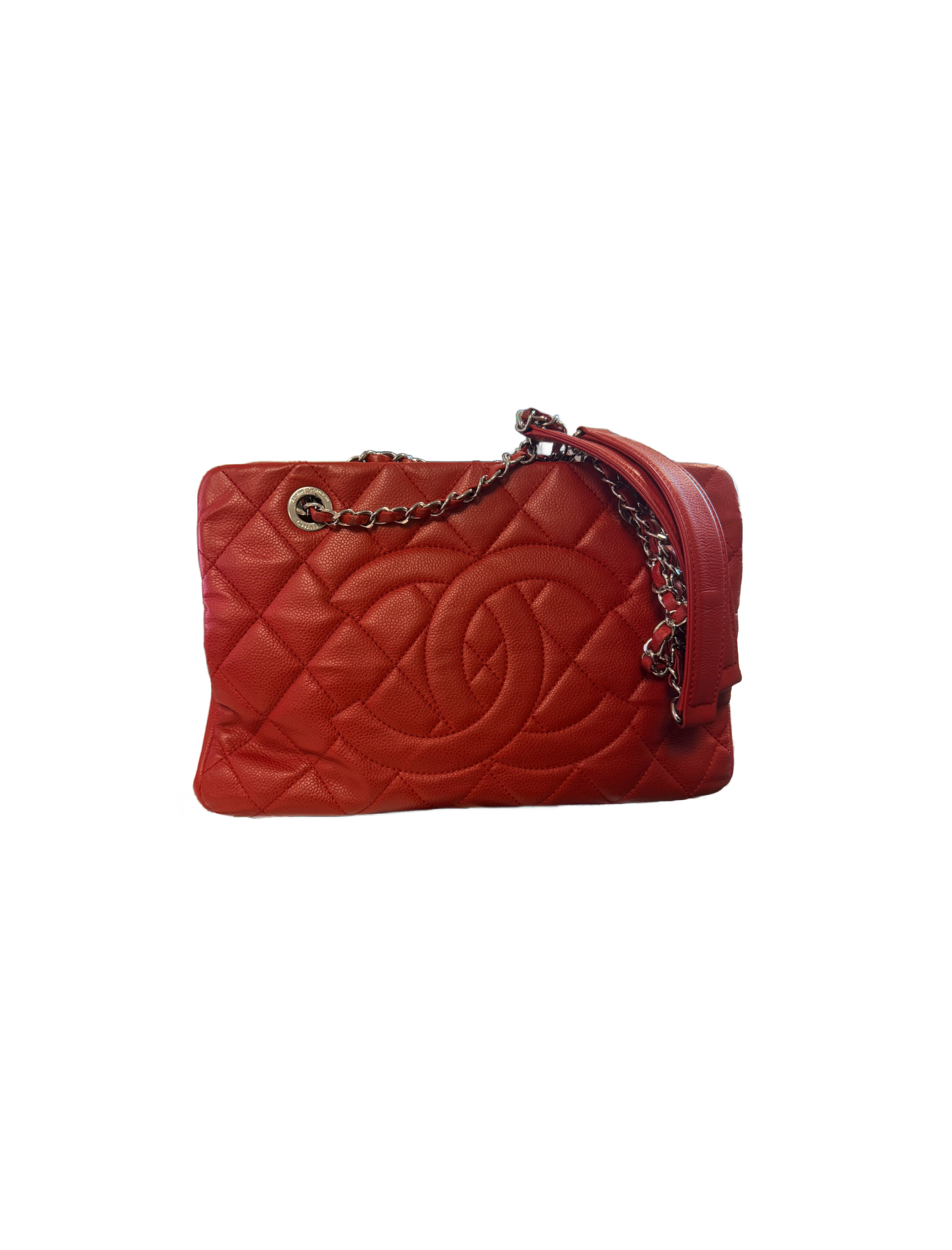 Chanel Quilted Leather Tote (Dark Red)