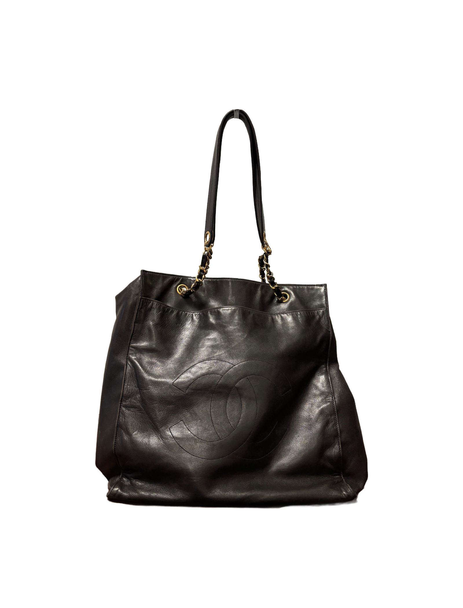 Chanel Vintage Soft CC Cabos Tote Bag (Black)