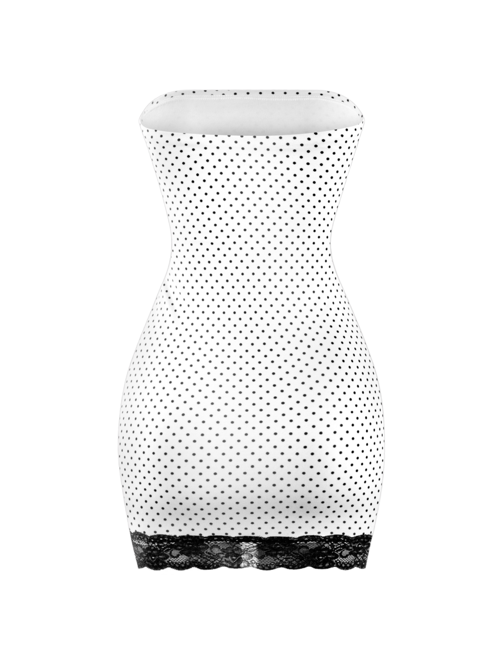 Rebecca Tube Mini Dress (Black Polka Dot)
